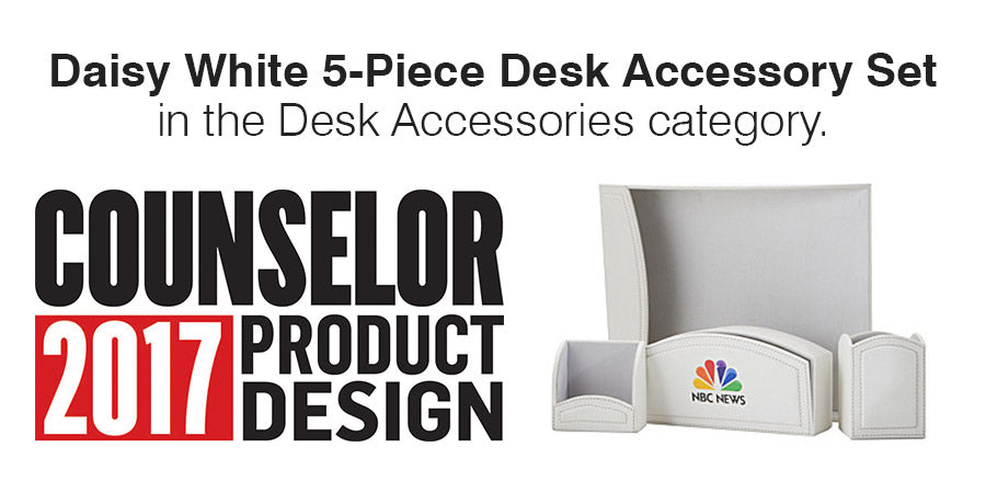 Daisy White 5 Pc Desk Set – Counselor Product Design Awards finalist!