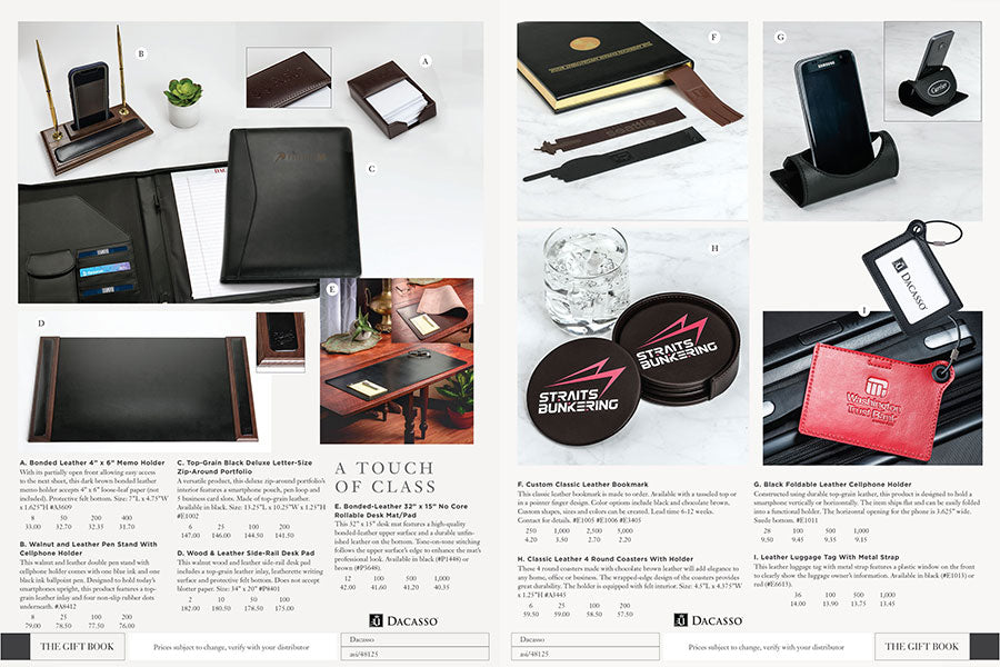 Dacasso® products featured in the ASI Gift Book for 2020-2021!