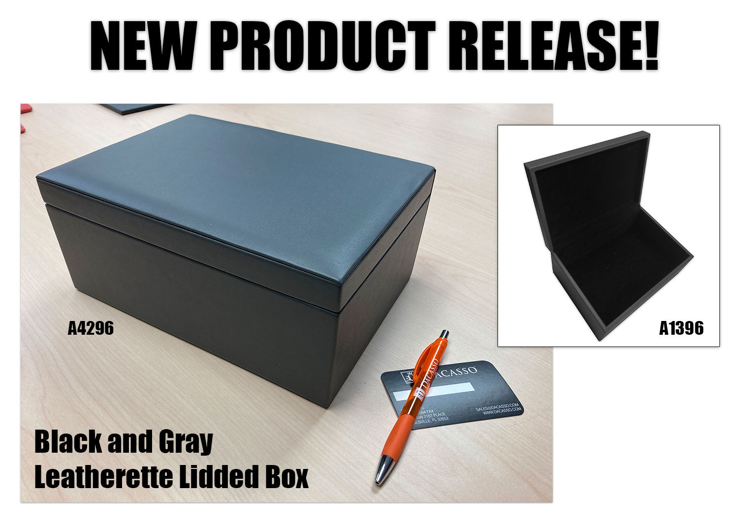 NEW PRODUCT RELEASE: Black and Gray Leatherette Lidded Boxes