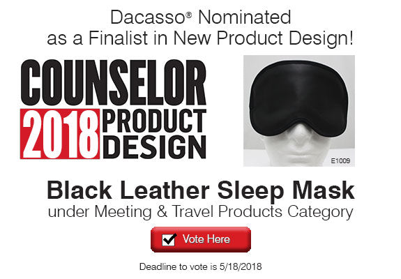 Finalist for 2018 Counselor Product Design Awards – Black Leather Sleep Mask