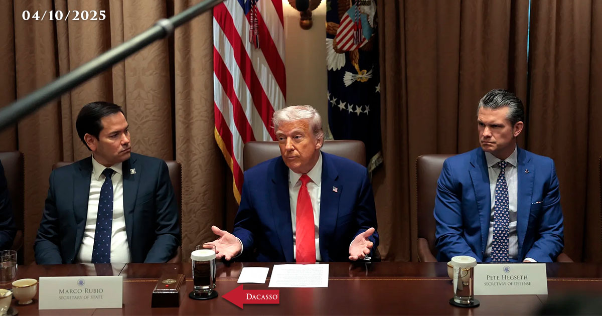 President Donald Trump speaks during a cabinet meeting in the White House Situation Room to discuss nuclear deal negotiations with Iran