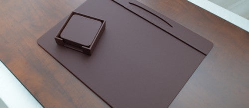 NEW PRODUCT RELEASE: Dacasso Chocolate Brown Leatherette – Conference Table Pads and Coasters