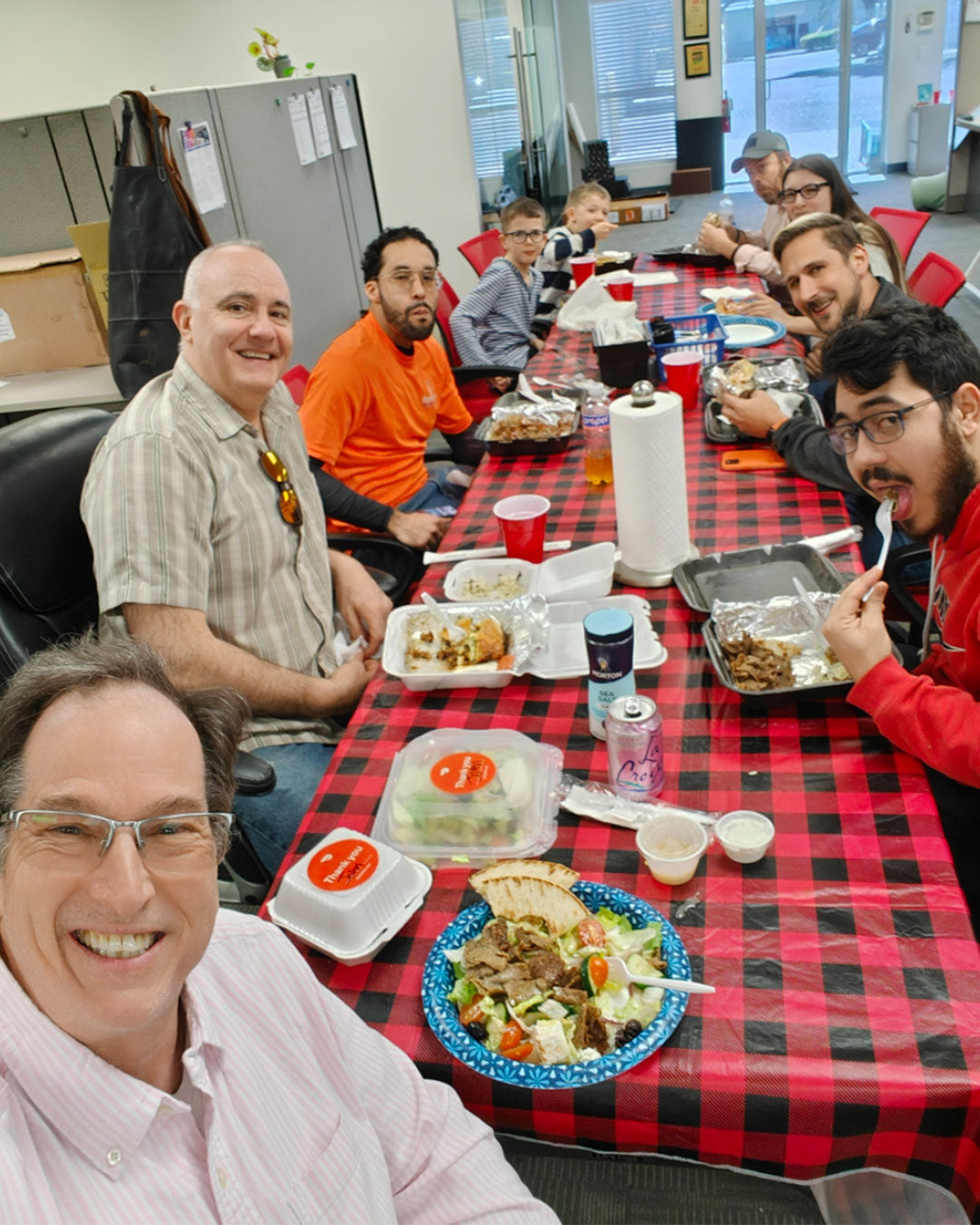 Luncheon for special guest visitors Sean, Mikey and Thomas!
