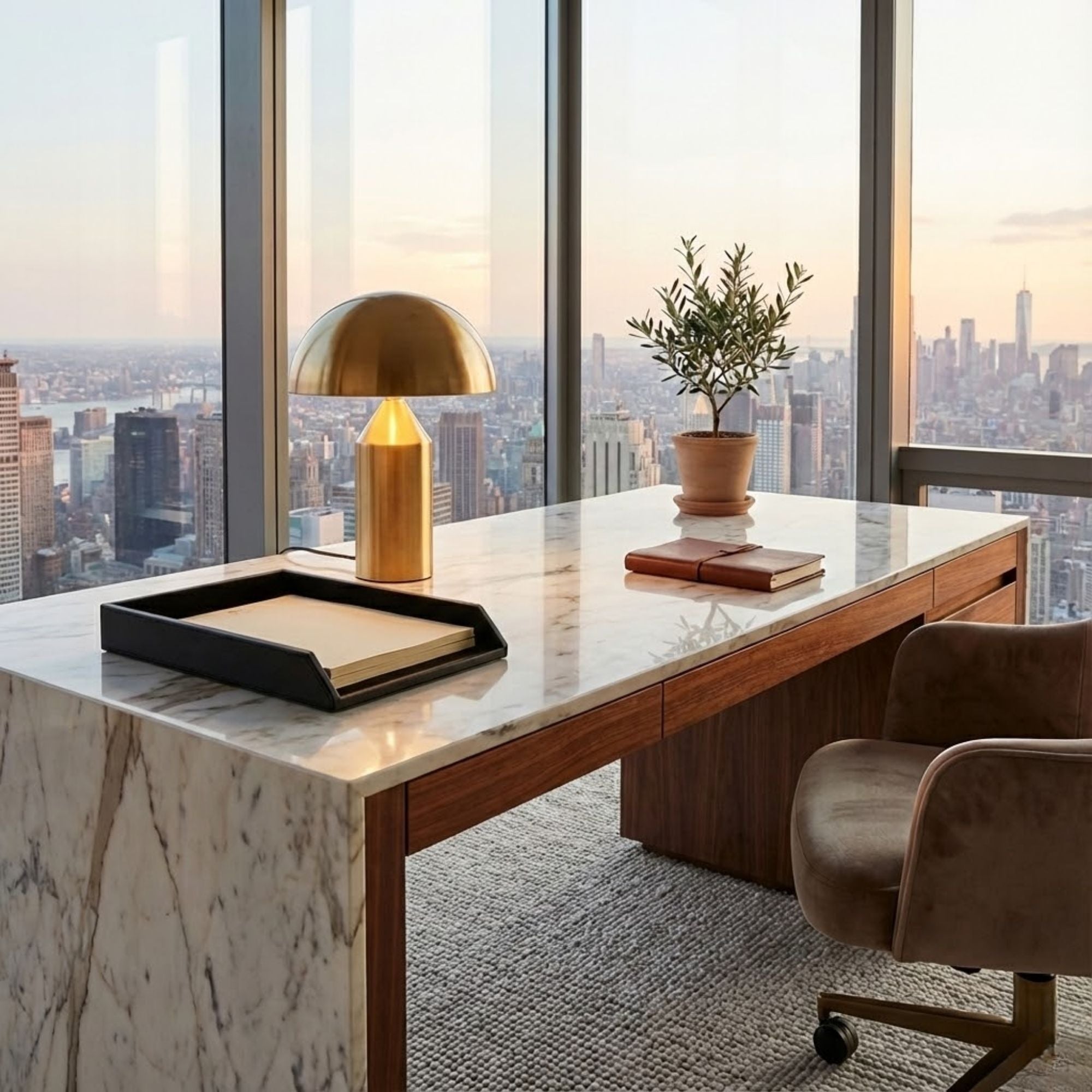 Classic Black Leather Letter Tray, Legal Size