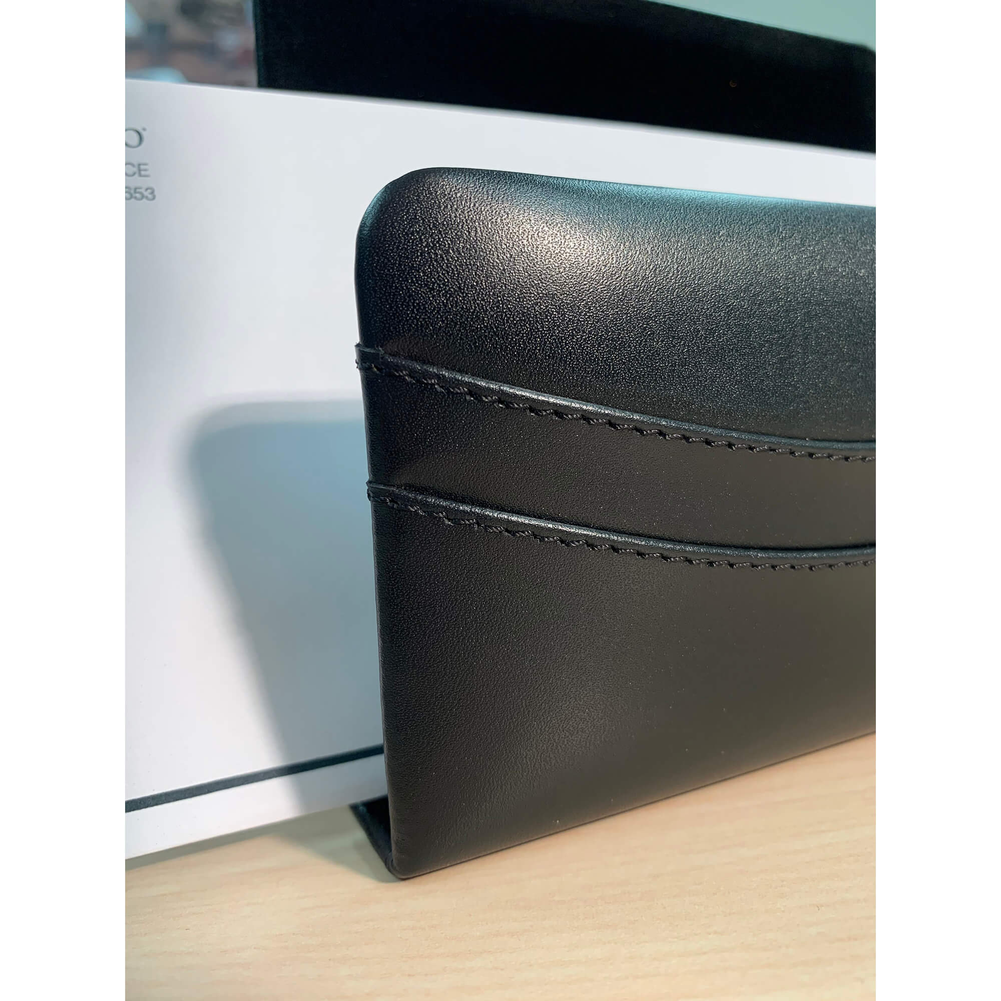 Classic Black Leather Letter Holder