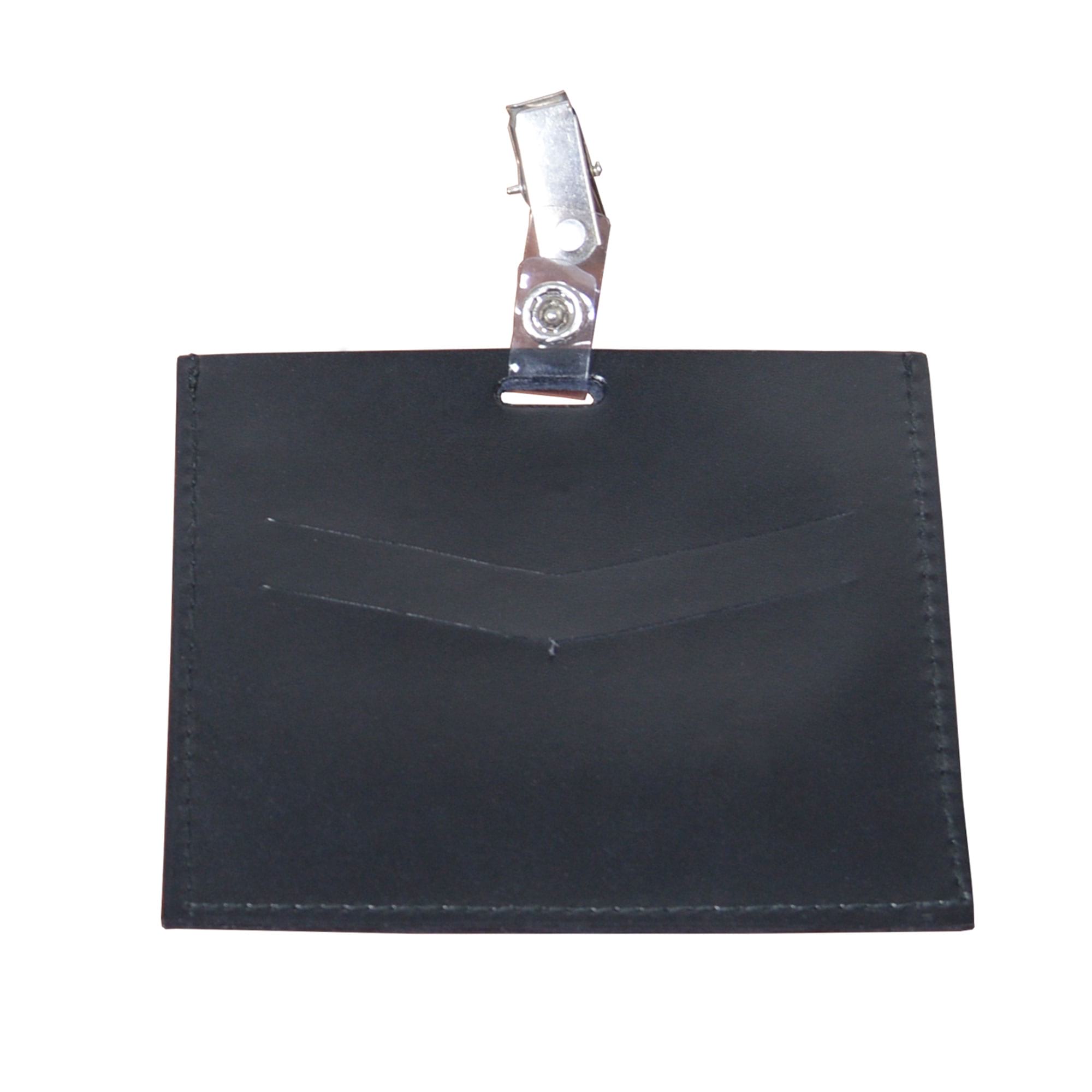 Black Leather ID Badge Holder