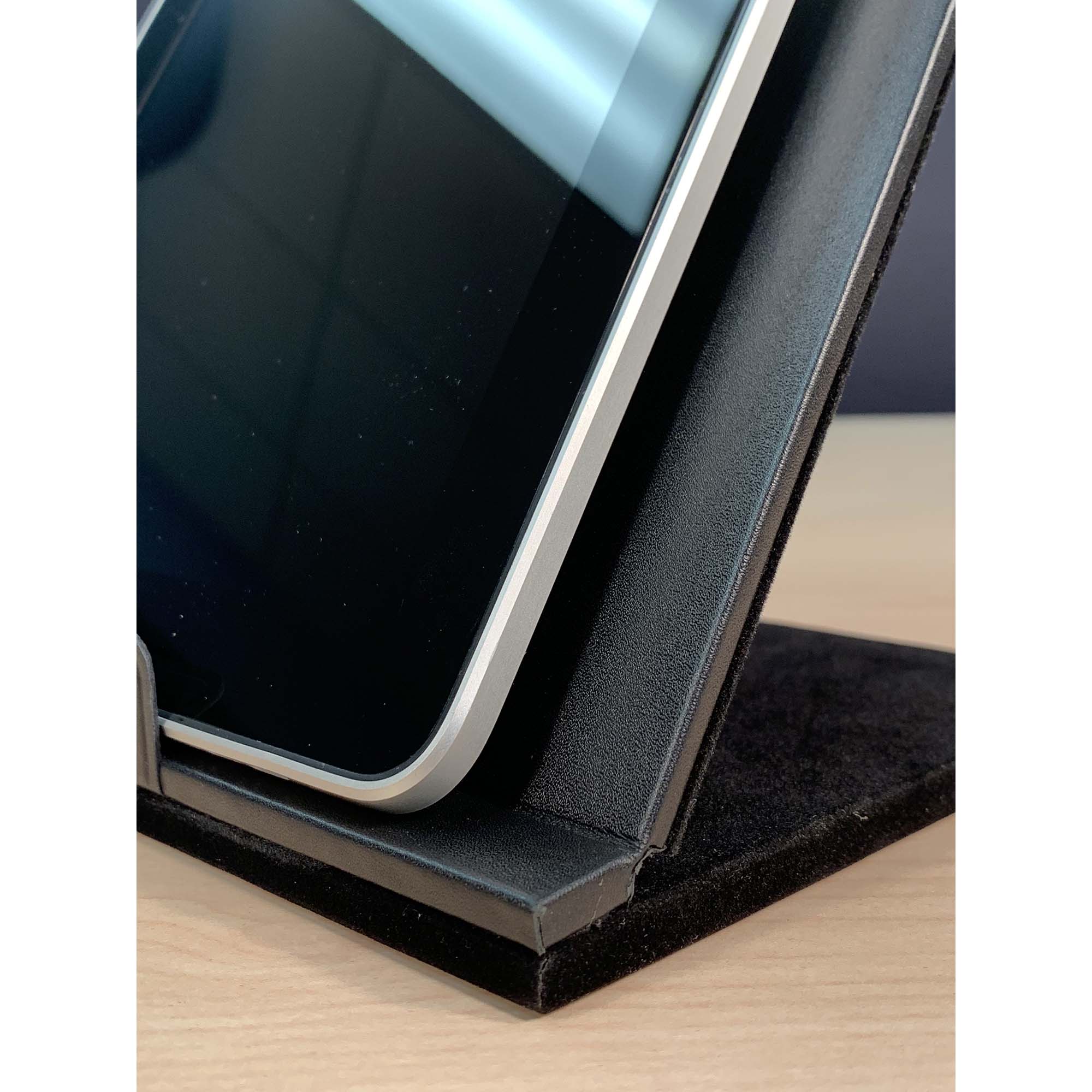 Classic Black Leather Tablet Stand