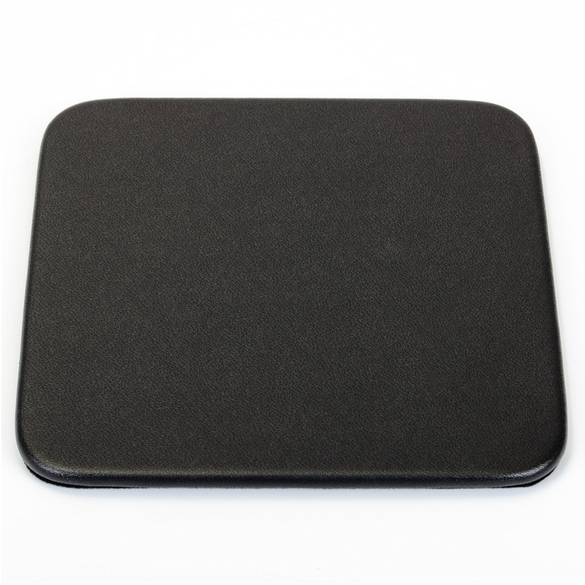 Black Leatherette Square Coaster With Rubberized Enhanced Non-Slip Backing