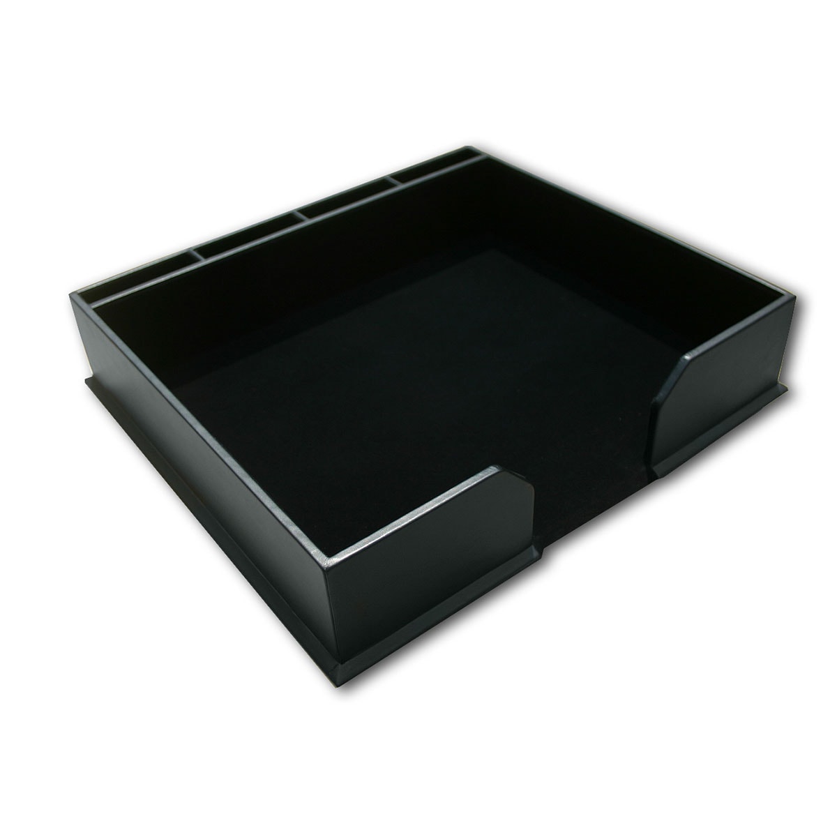 Black Leatherette 17" x 14" Conference Pad & Coaster Holder