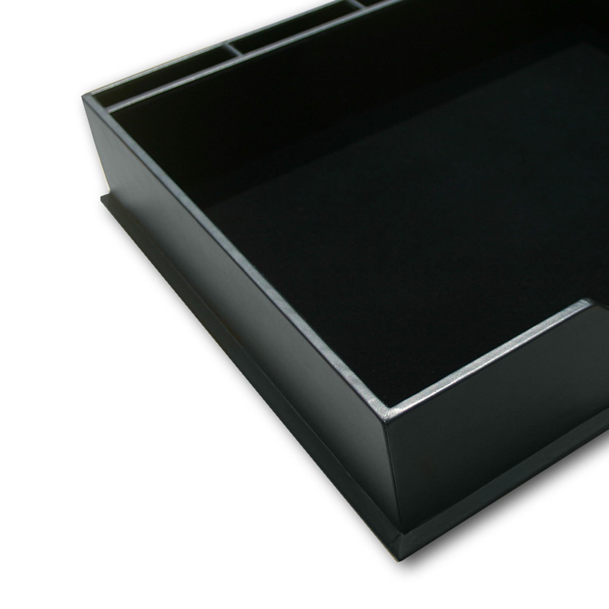 Black Leatherette 17" x 14" Conference Pad & Coaster Holder