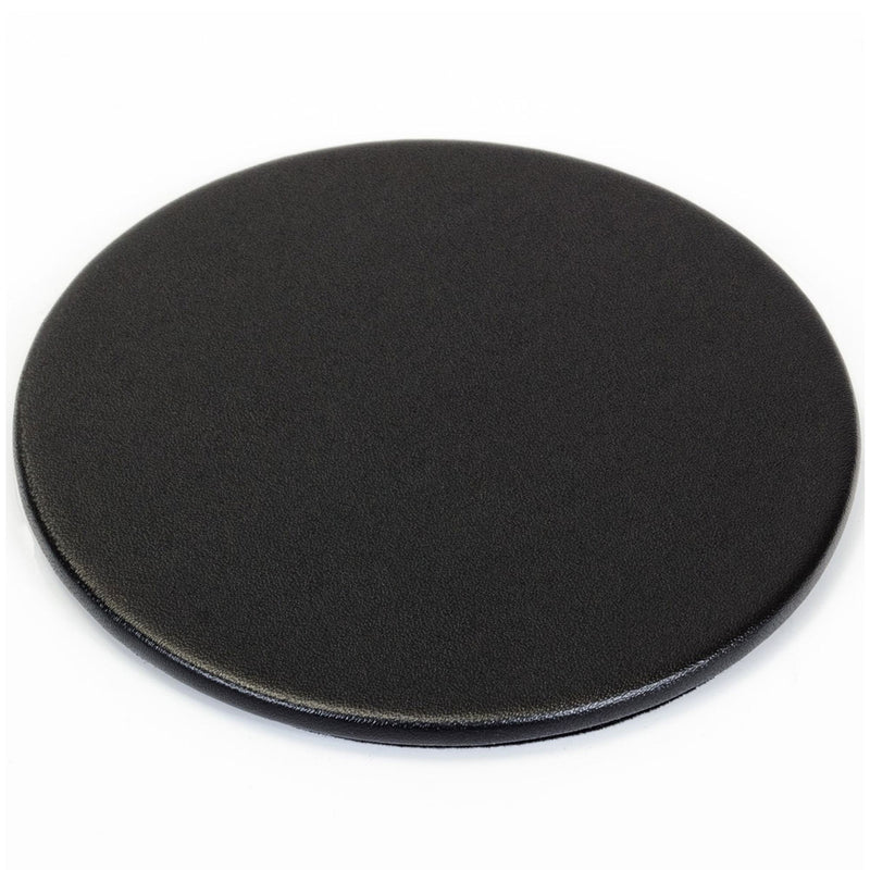 Black Leather 8 Round Coaster Set w/ Holder