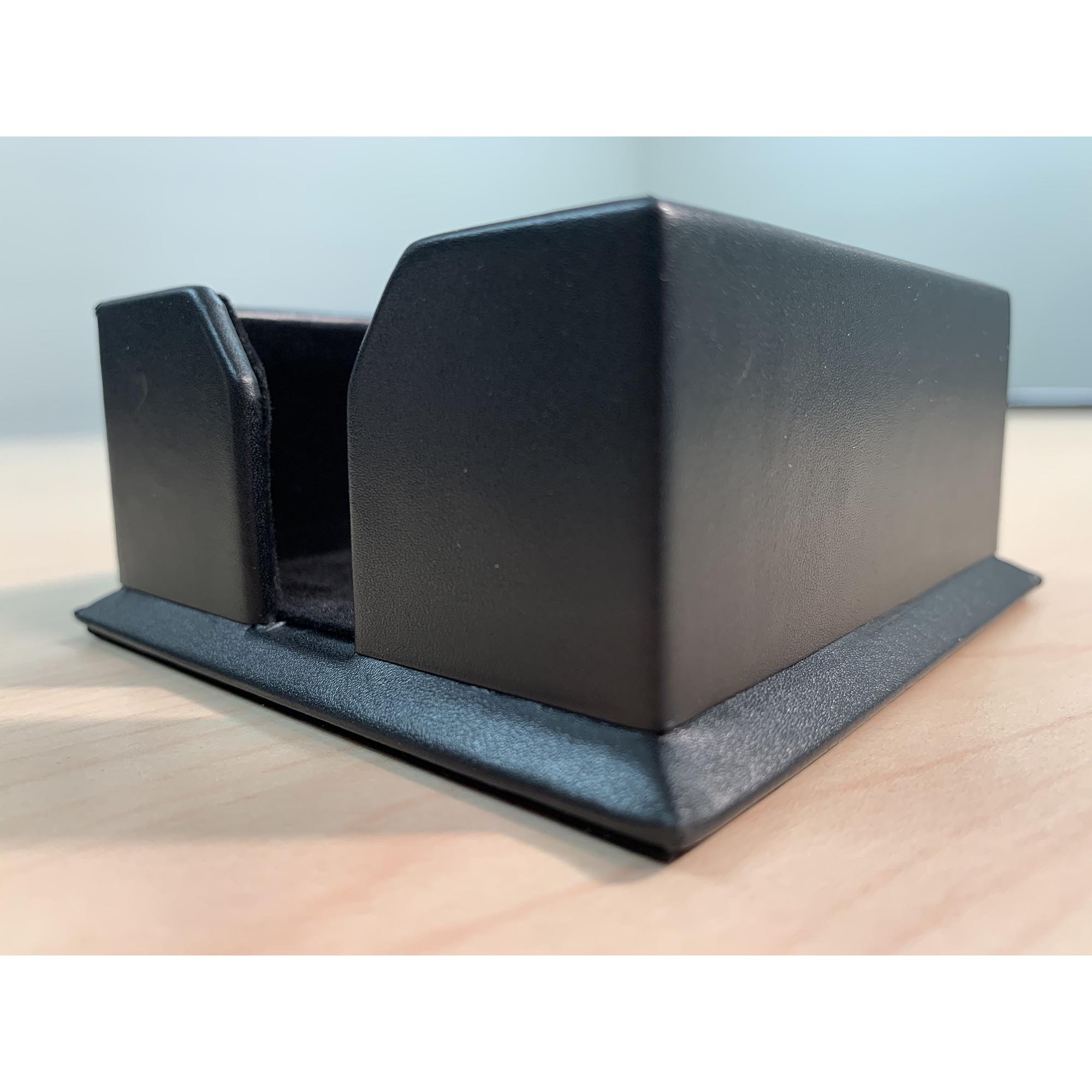 Classic Black Leather 3" x 3" Note Holder