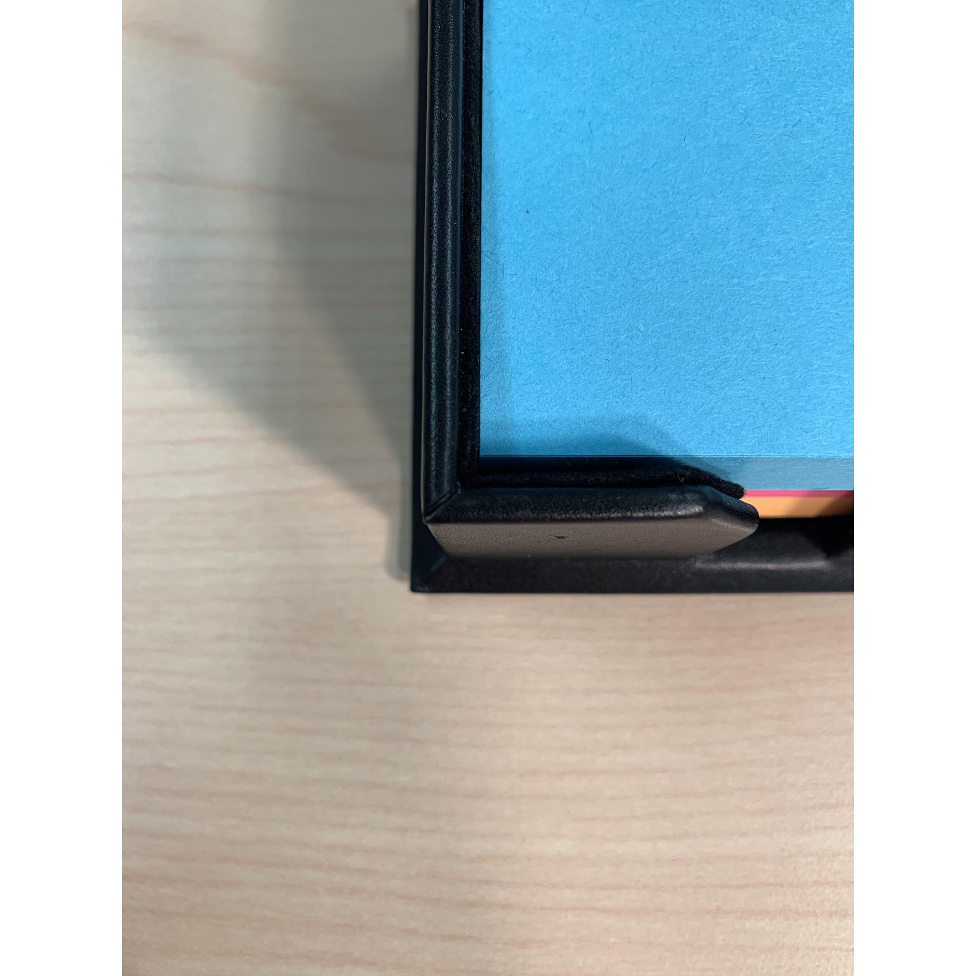 Classic Black Leather 3" x 3" Note Holder