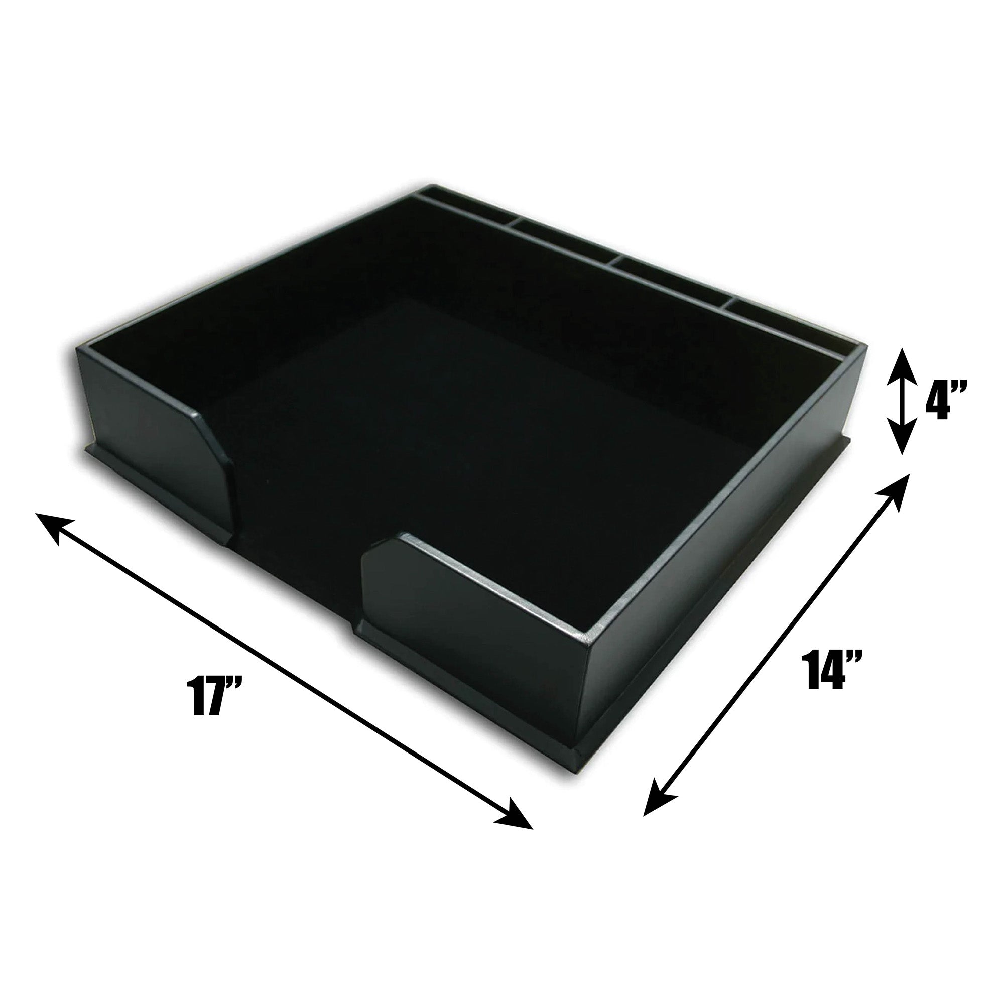 Black Leather 17" x 14" Conference Pad & Coaster Holder