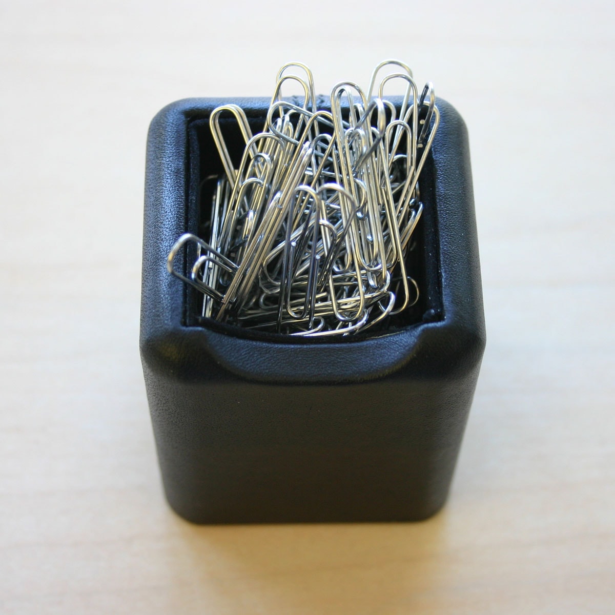 Classic Black Leather Paper Clip Holder