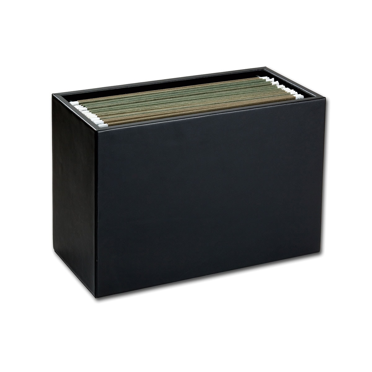 Classic Black Leather Hanging File Folder Box