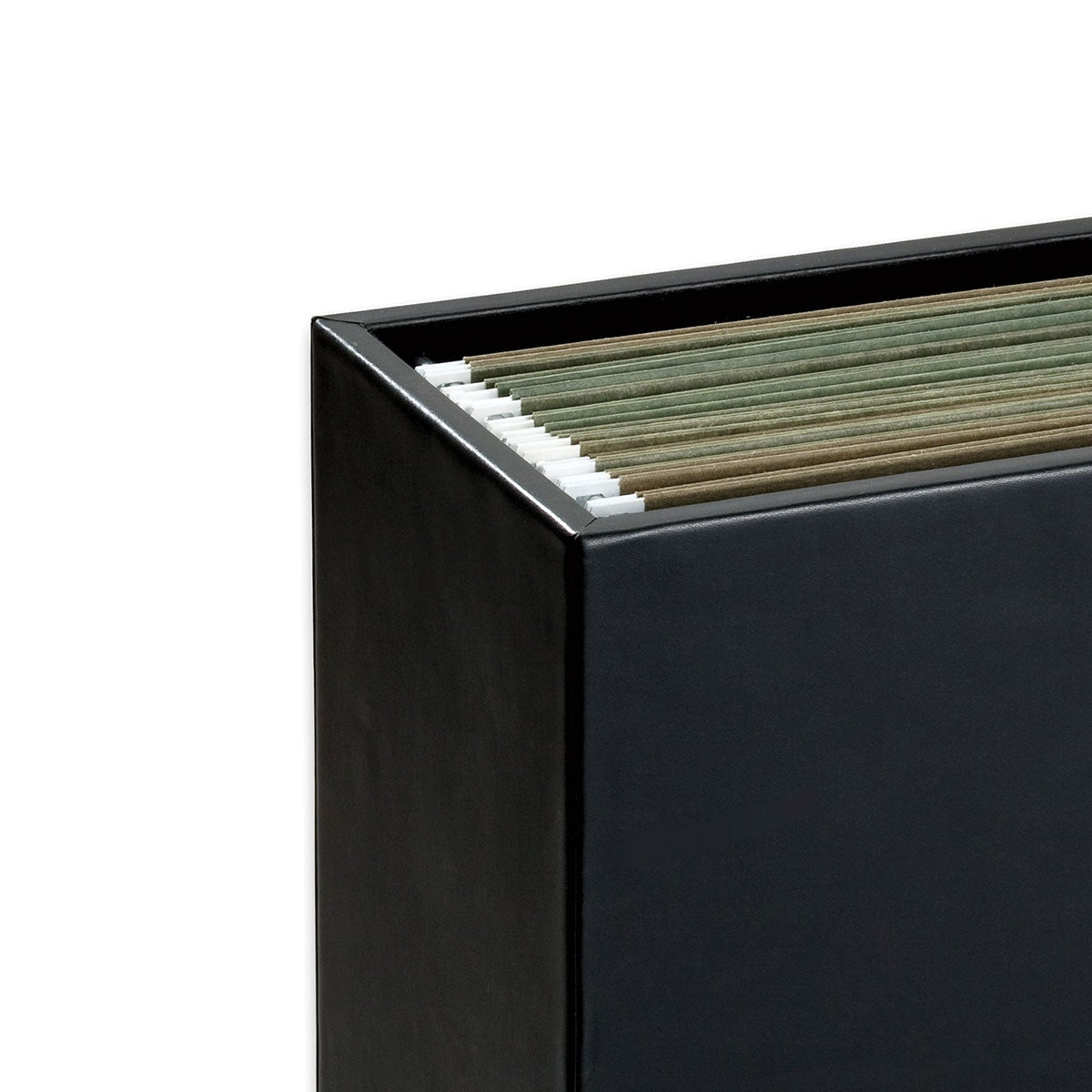 Classic Black Leather Hanging File Folder Box