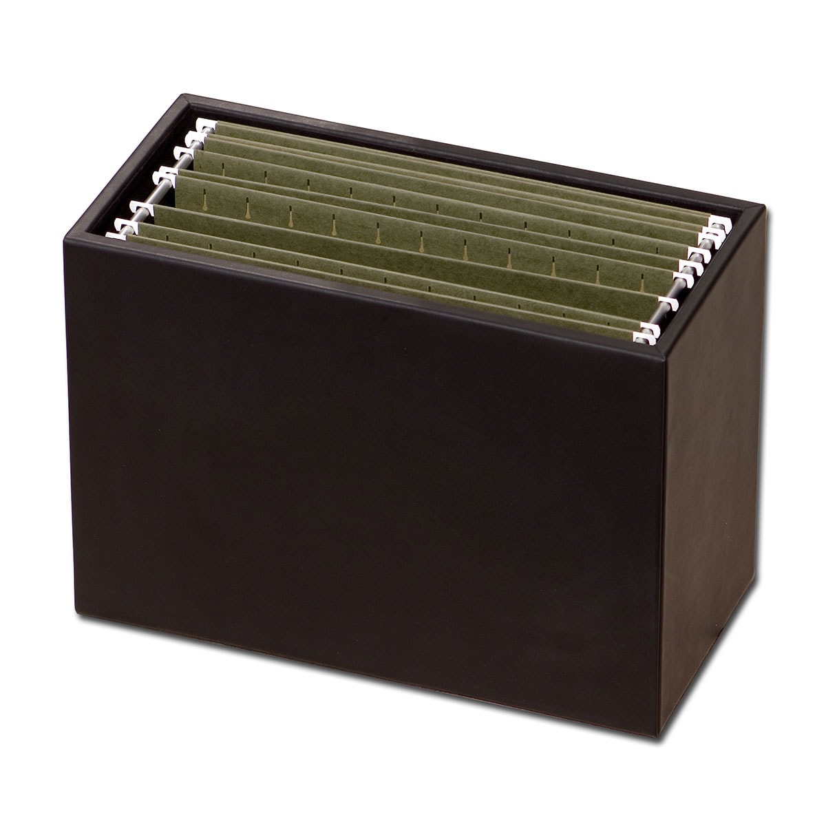 Classic Black Leather Hanging File Folder Box