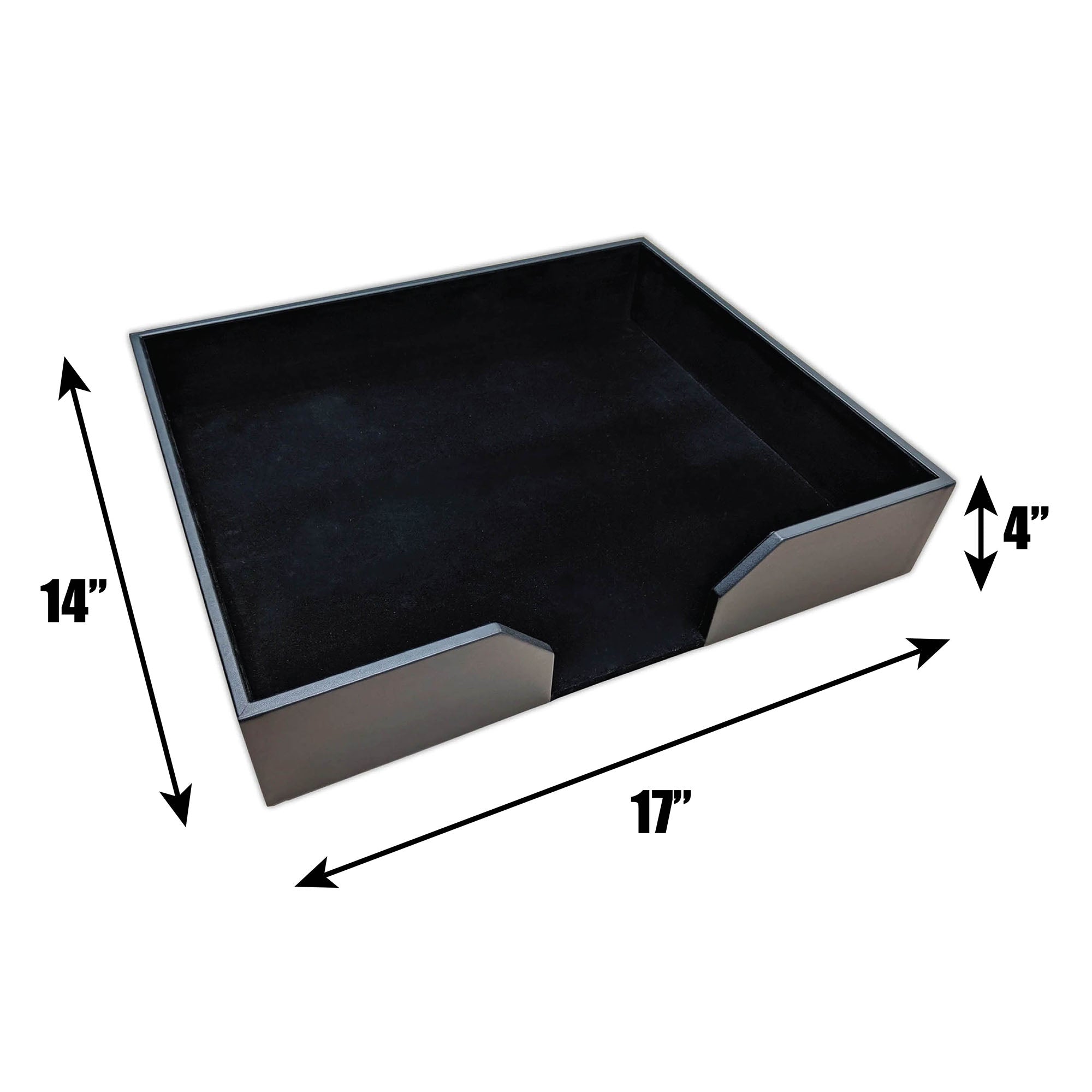 Black Leatherette 20" x 16" Conf. Pad Holder without Coaster Holders