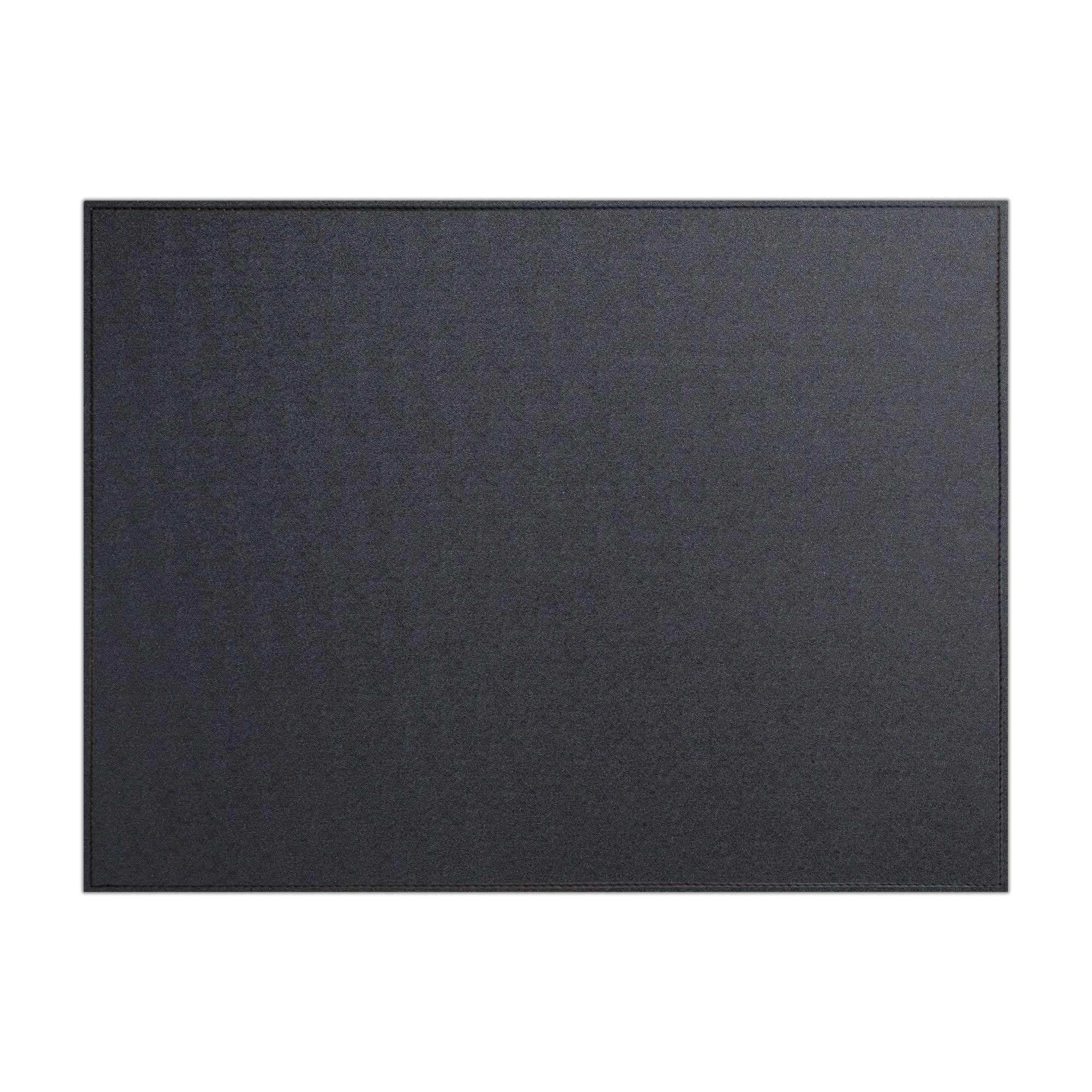 Black Leatherette Rectangular Mouse Pad With Stitching