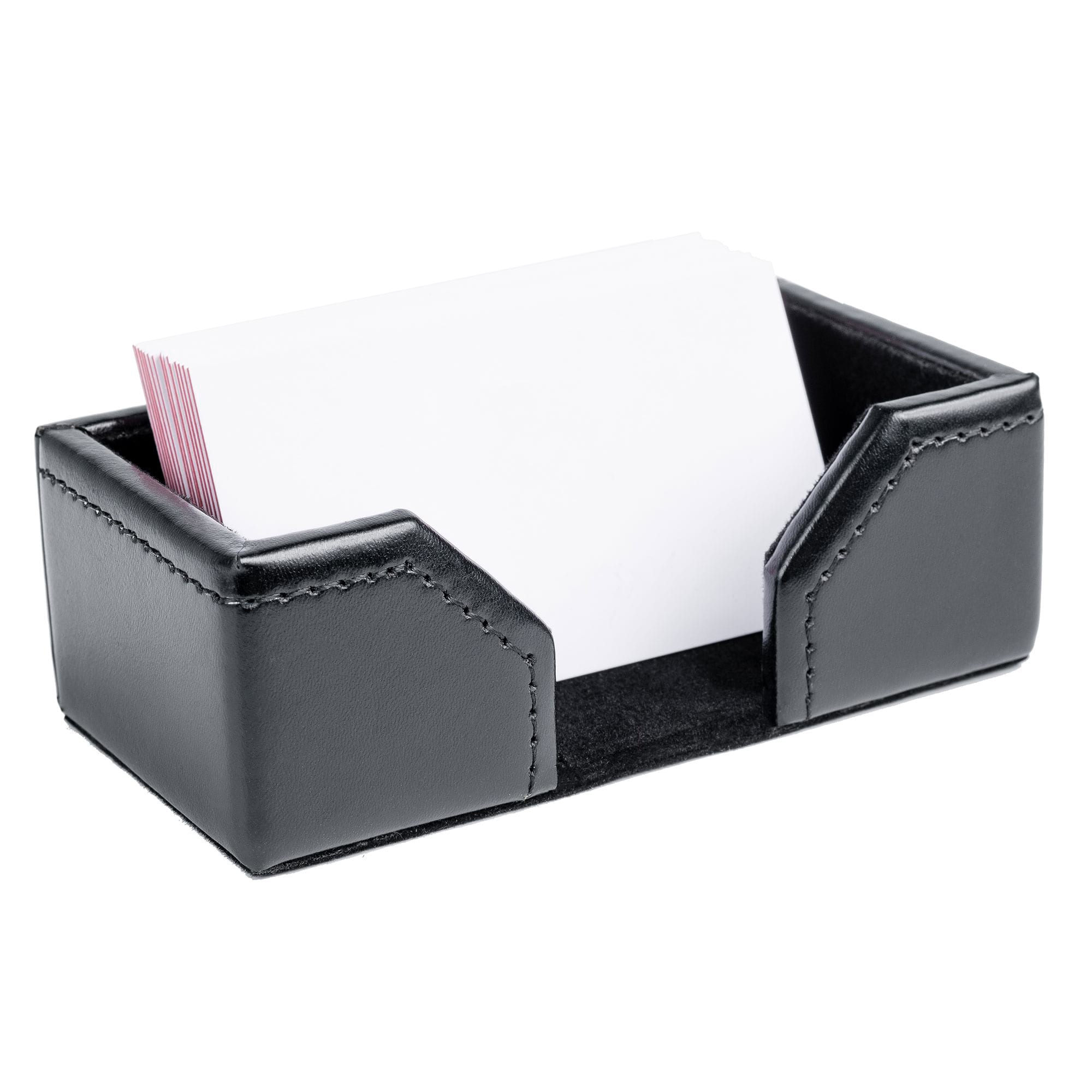 Black Bonded Leather Business Card Holder