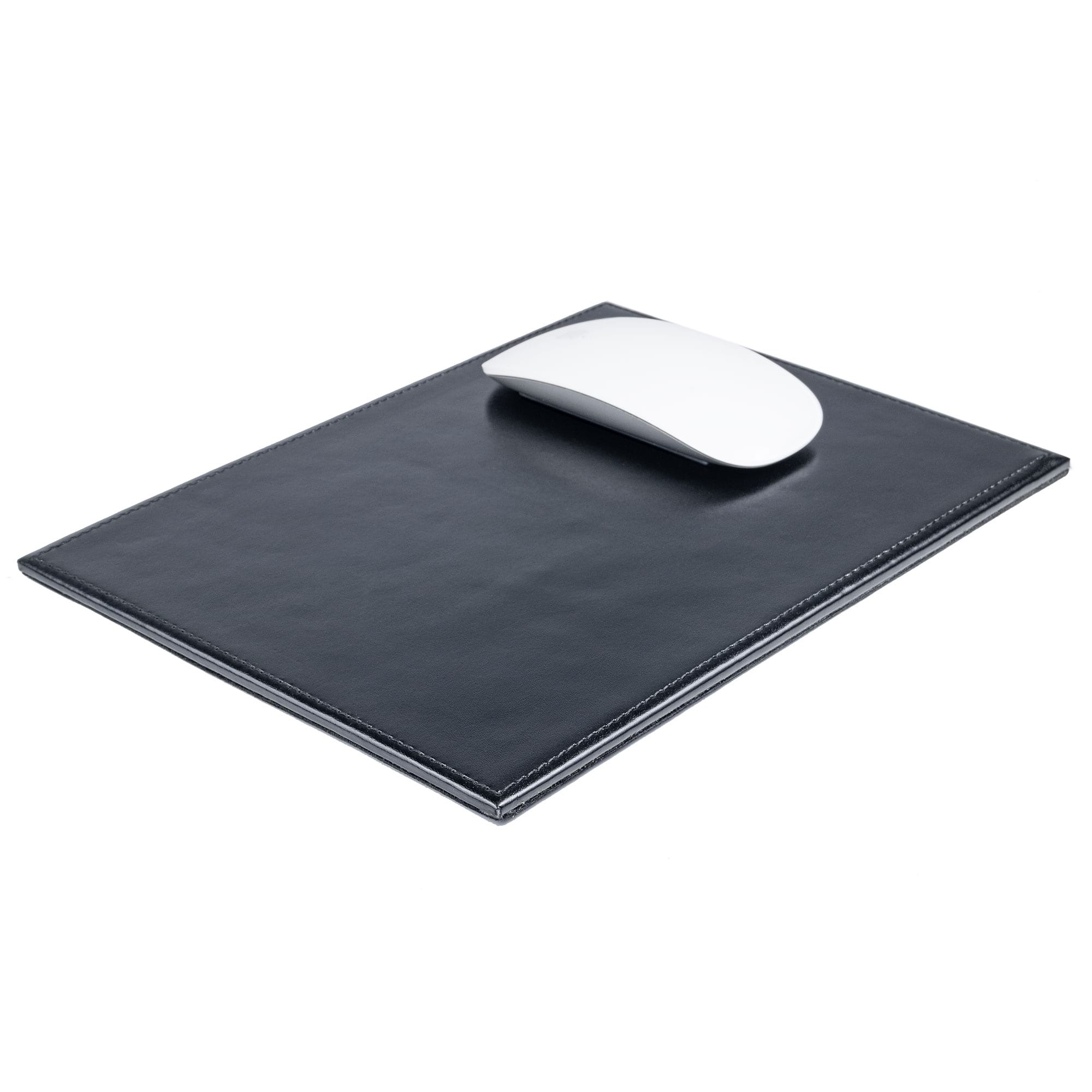 Black Bonded Rectangular Leather Mouse Pad