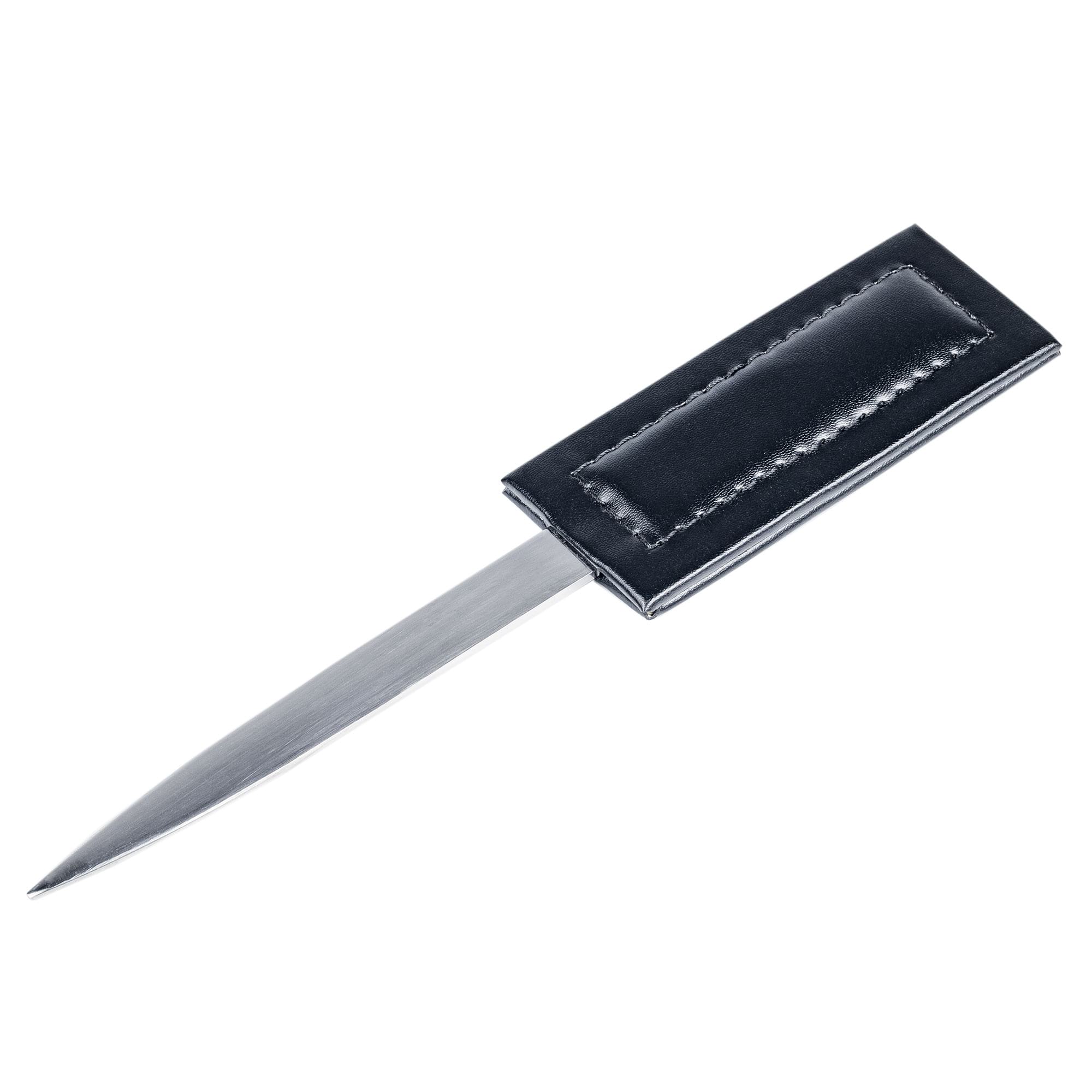 Black Bonded Leather Letter Opener