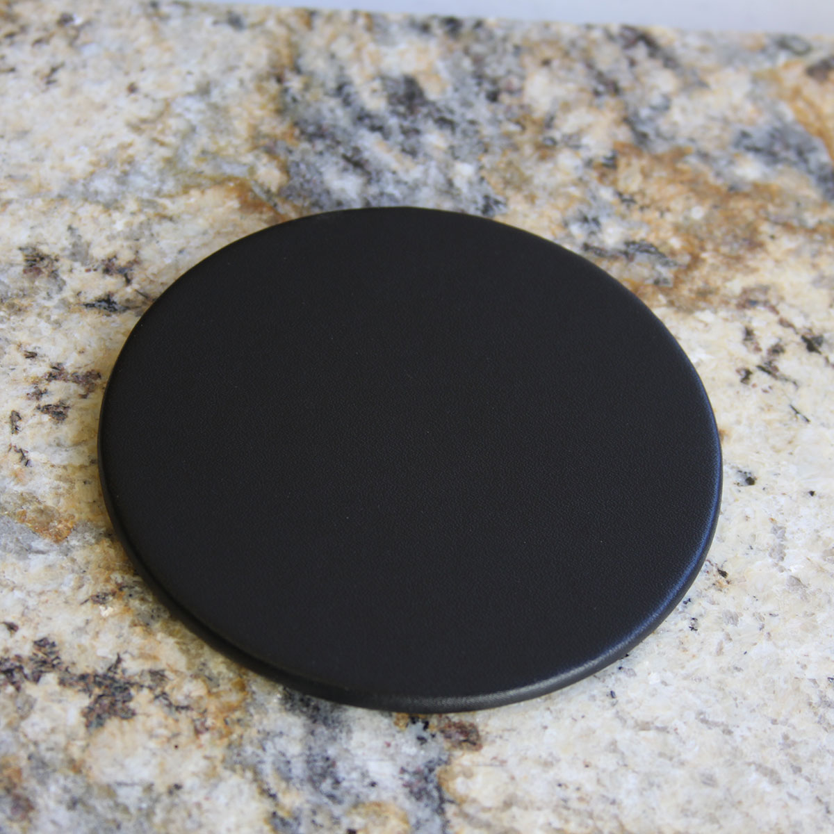 Black Bonded Leather Coaster
