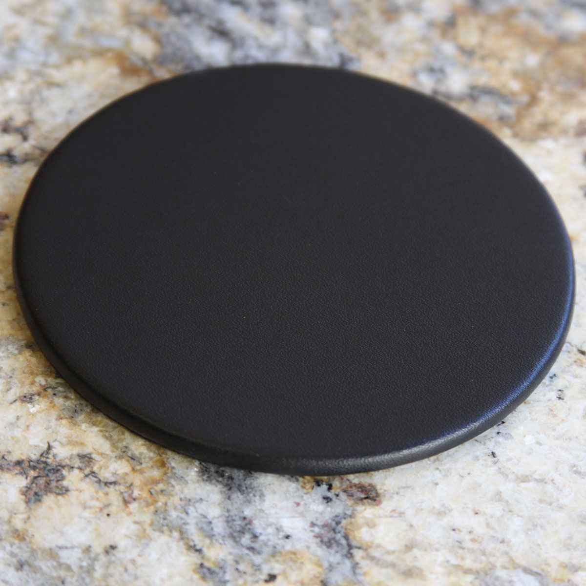 Black Bonded Leather Coaster
