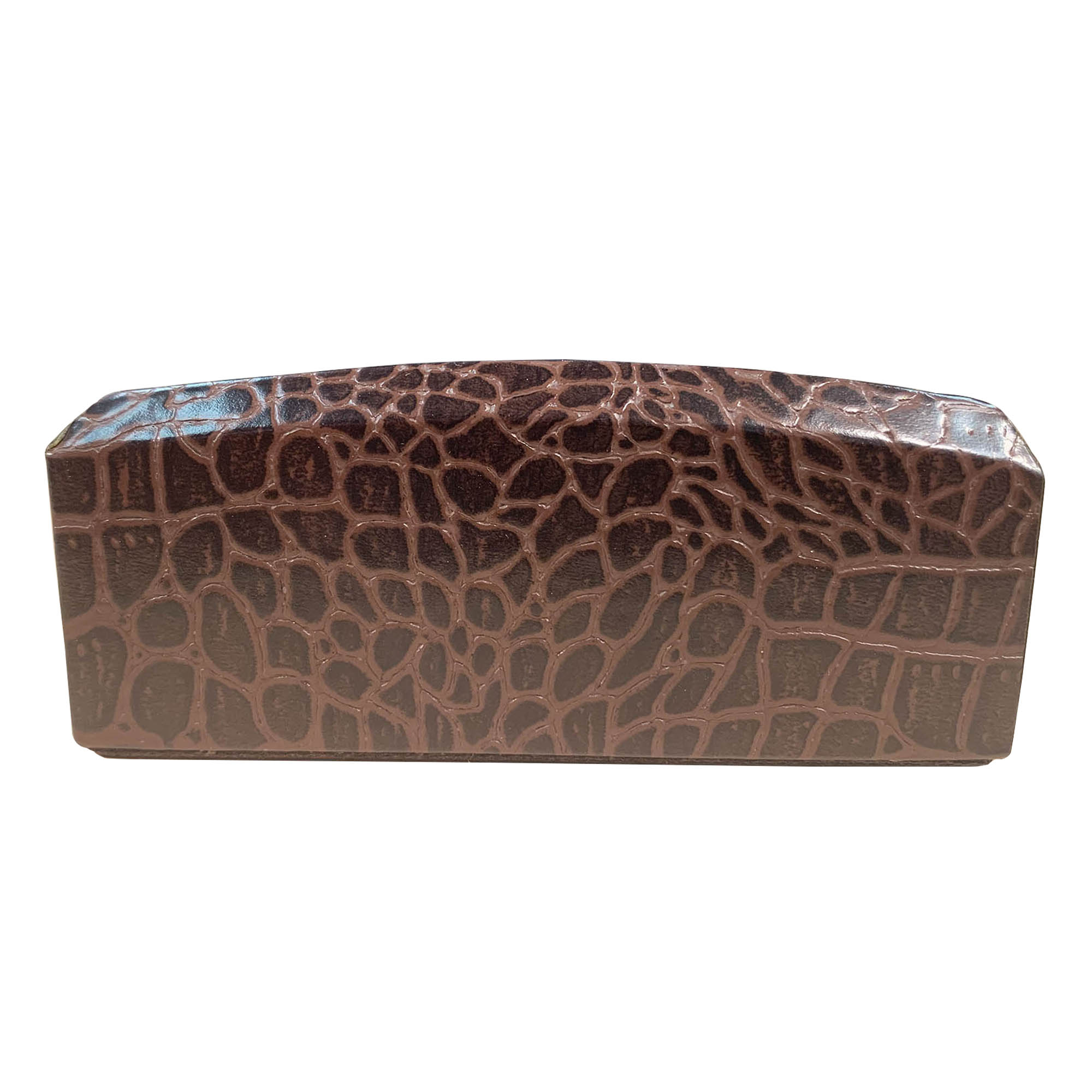 Brown Crocodile Embossed Business Card Holder