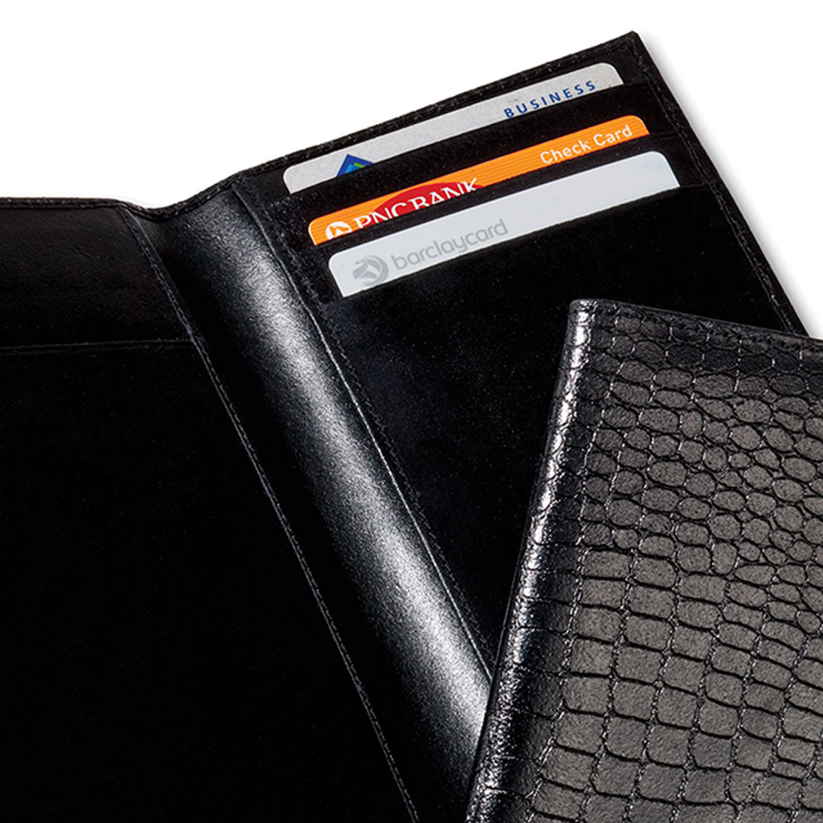 Black Crocodile Embossed Document Holder