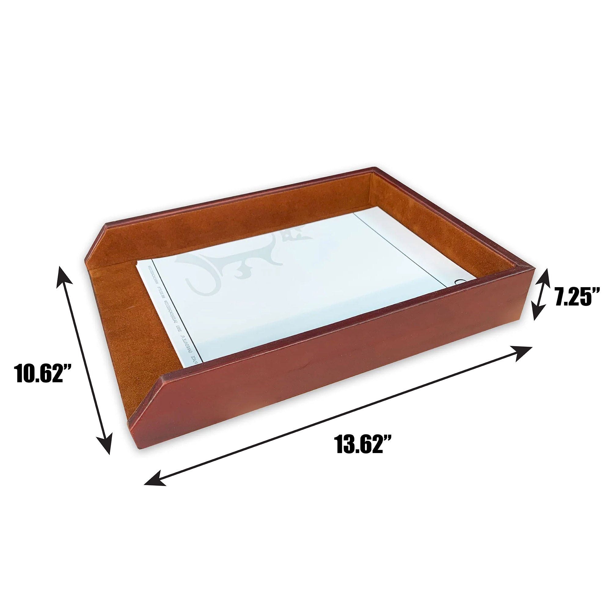 Mocha Leather Letter Tray