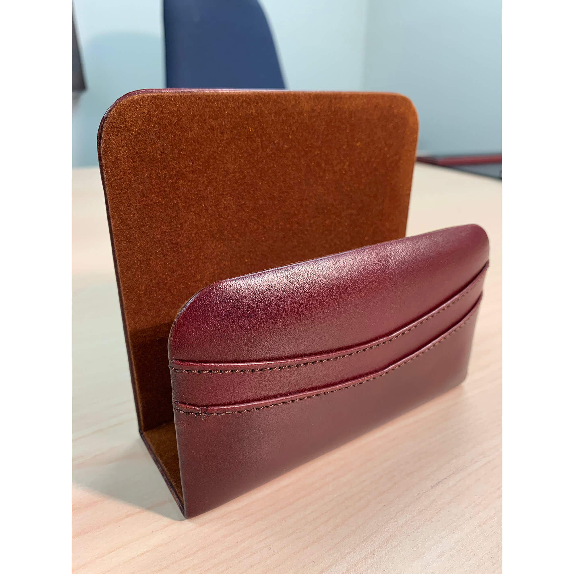 Mocha Leather Letter Holder
