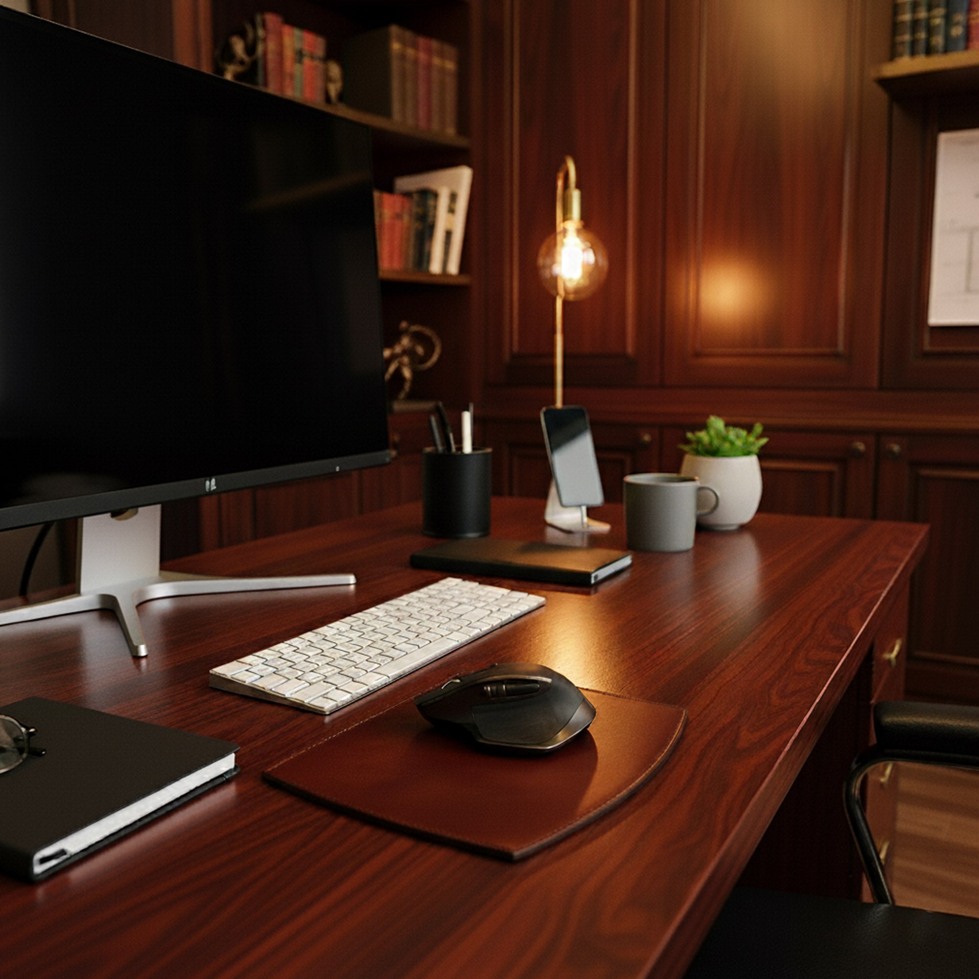 Mocha Leather Mouse Pad