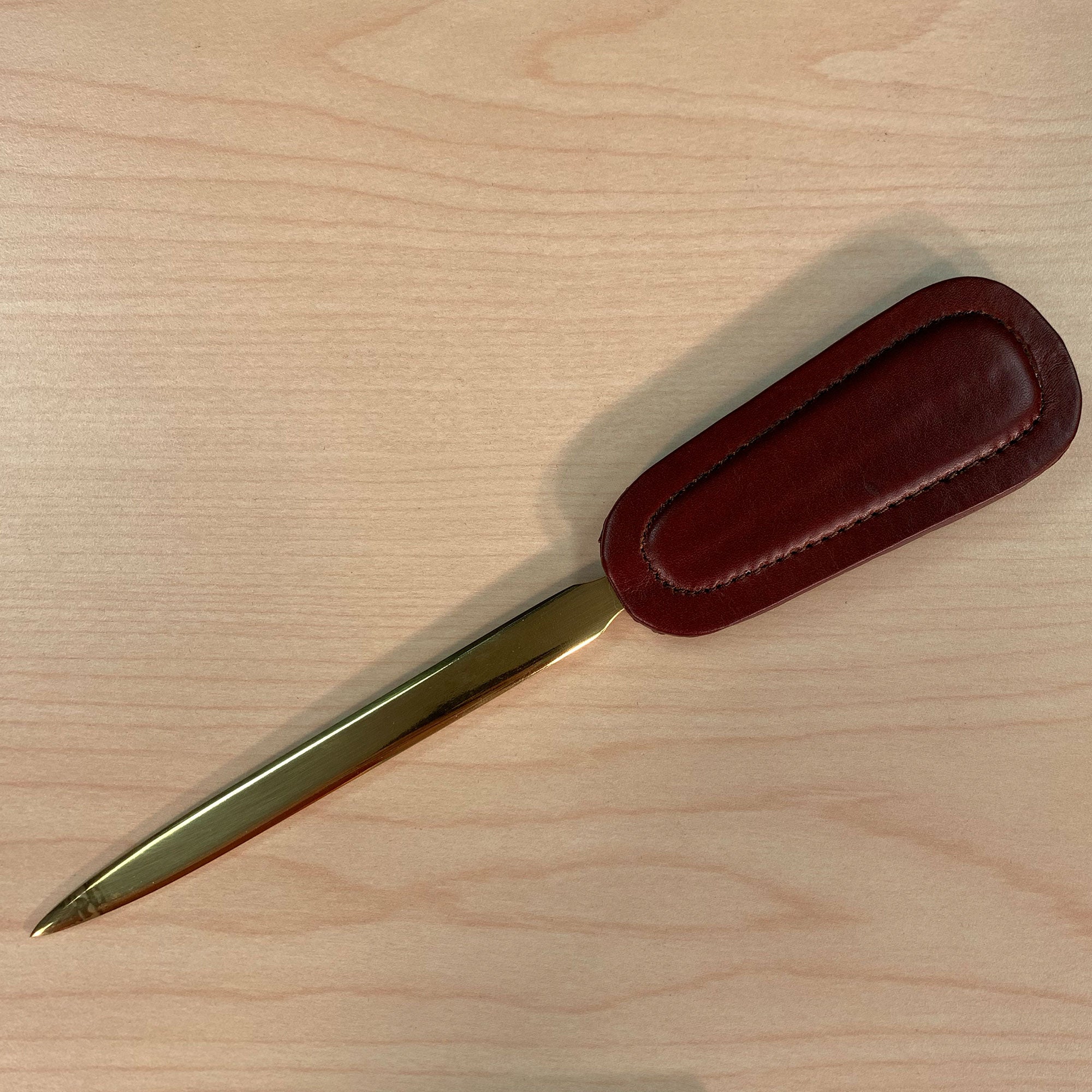 Mocha Leather Letter Opener