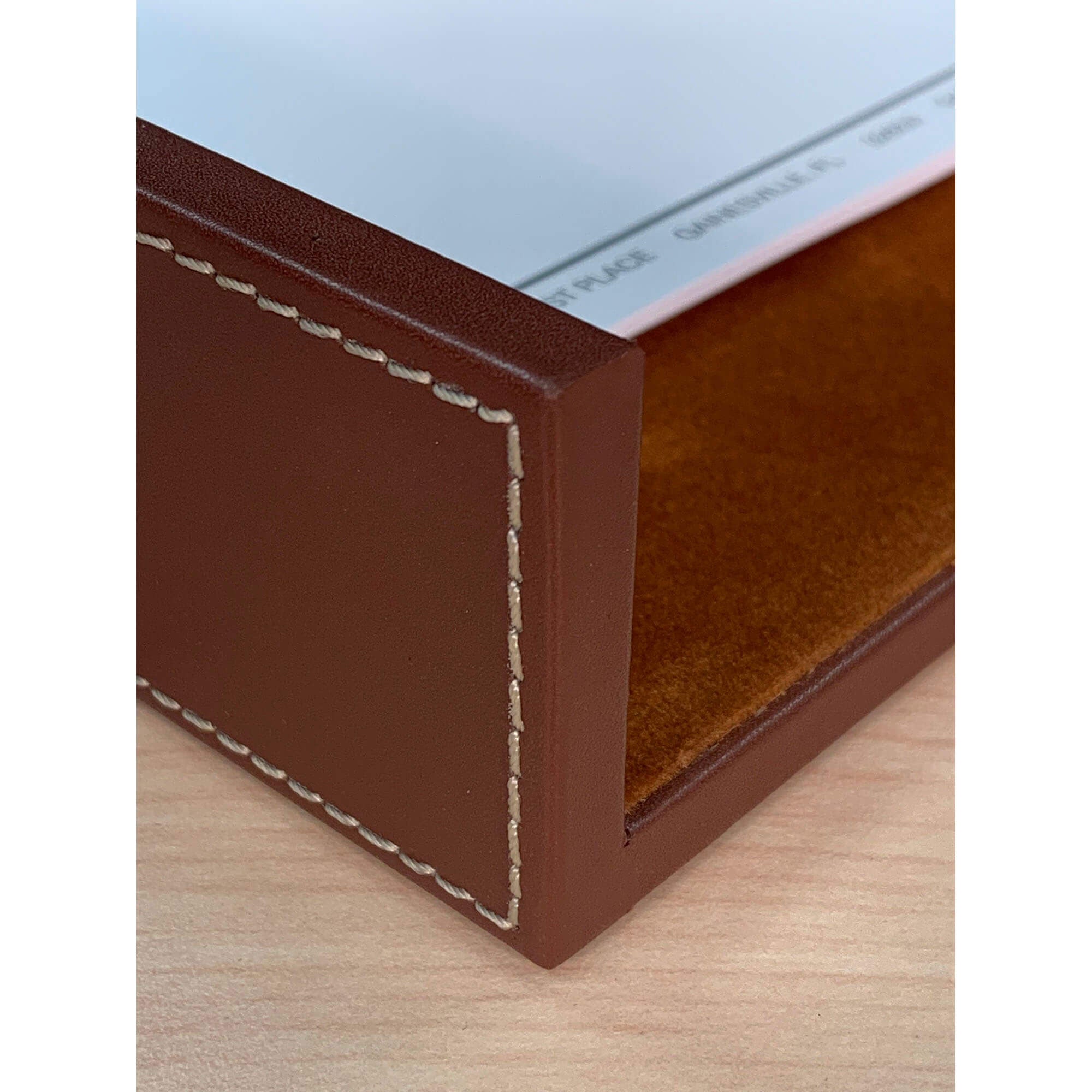 Rustic Brown Leather Letter Tray