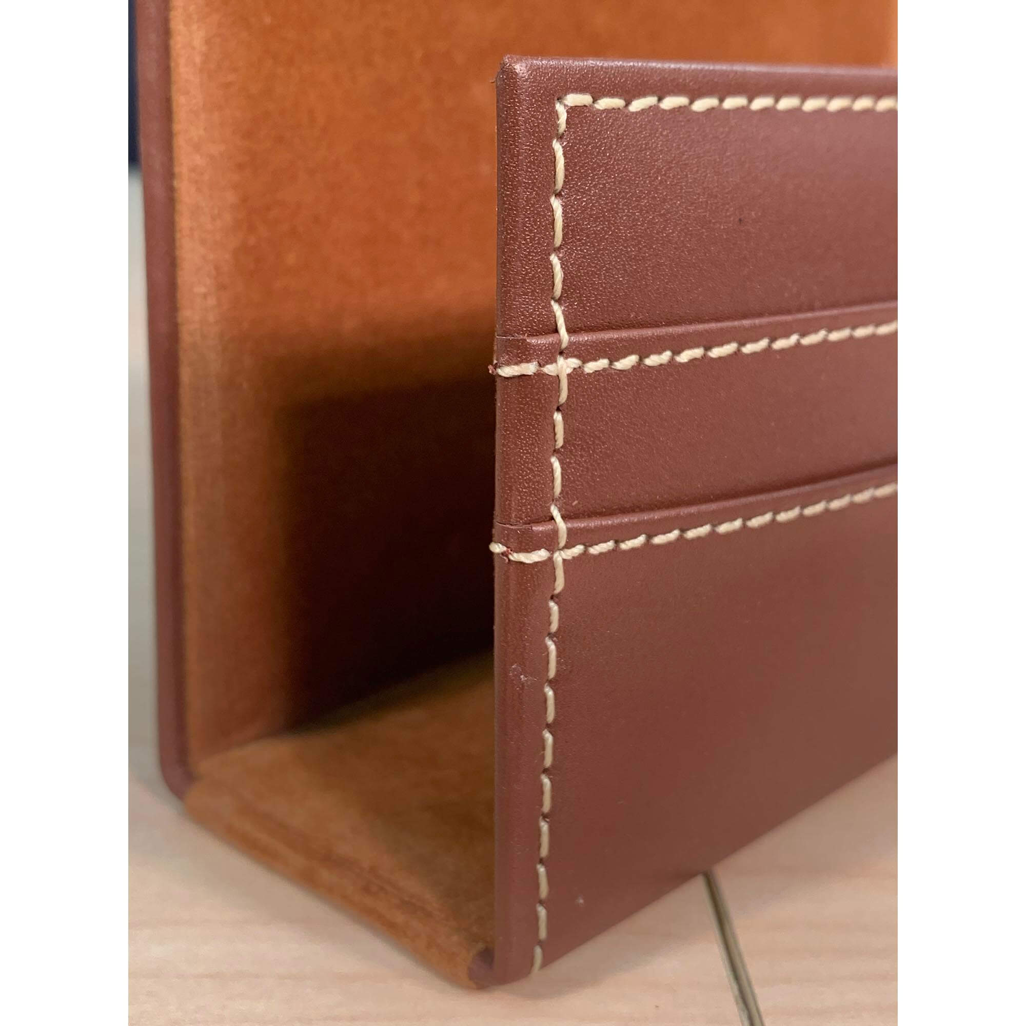 Rustic Brown Leather Letter Holder