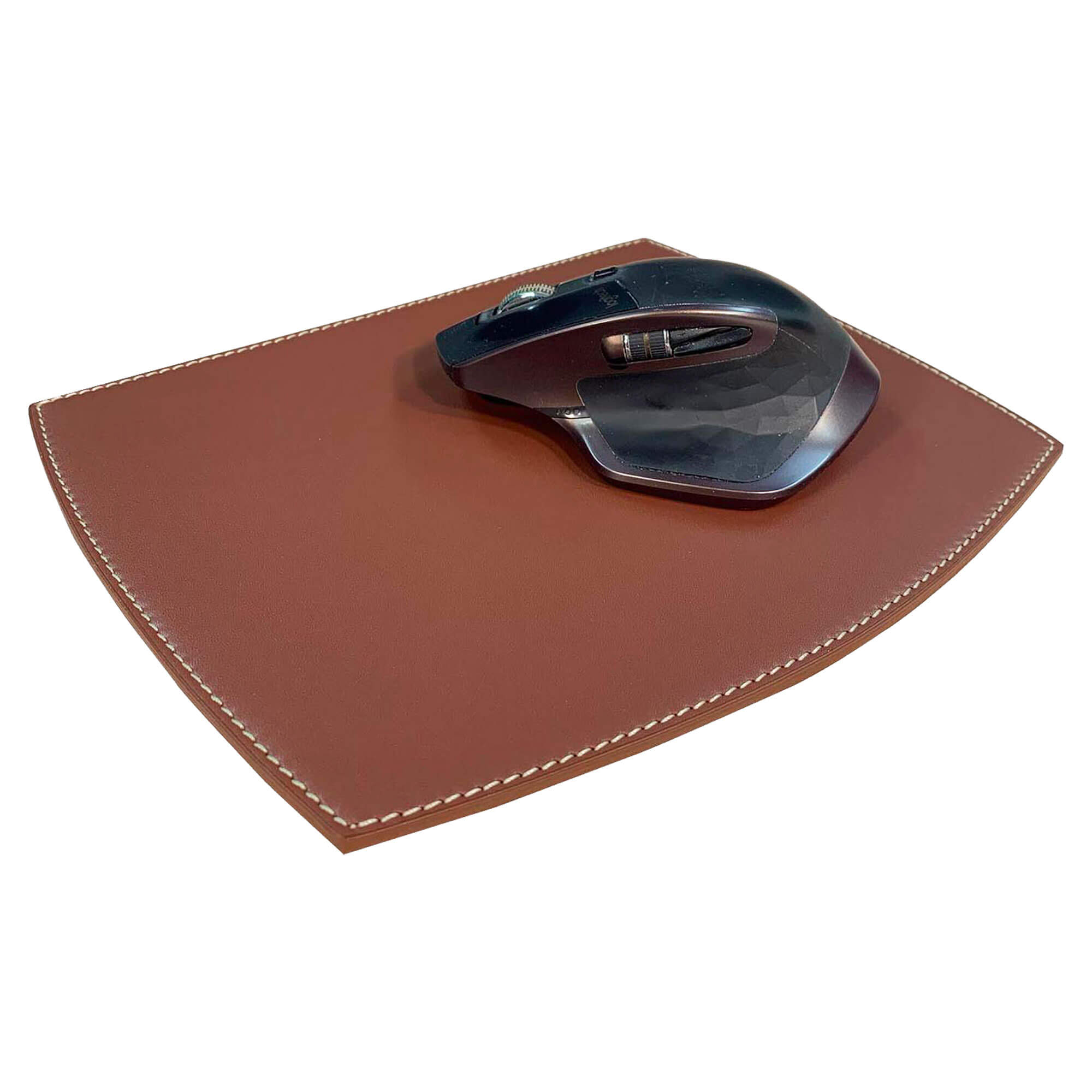 Rustic Brown Leather Mouse Pad