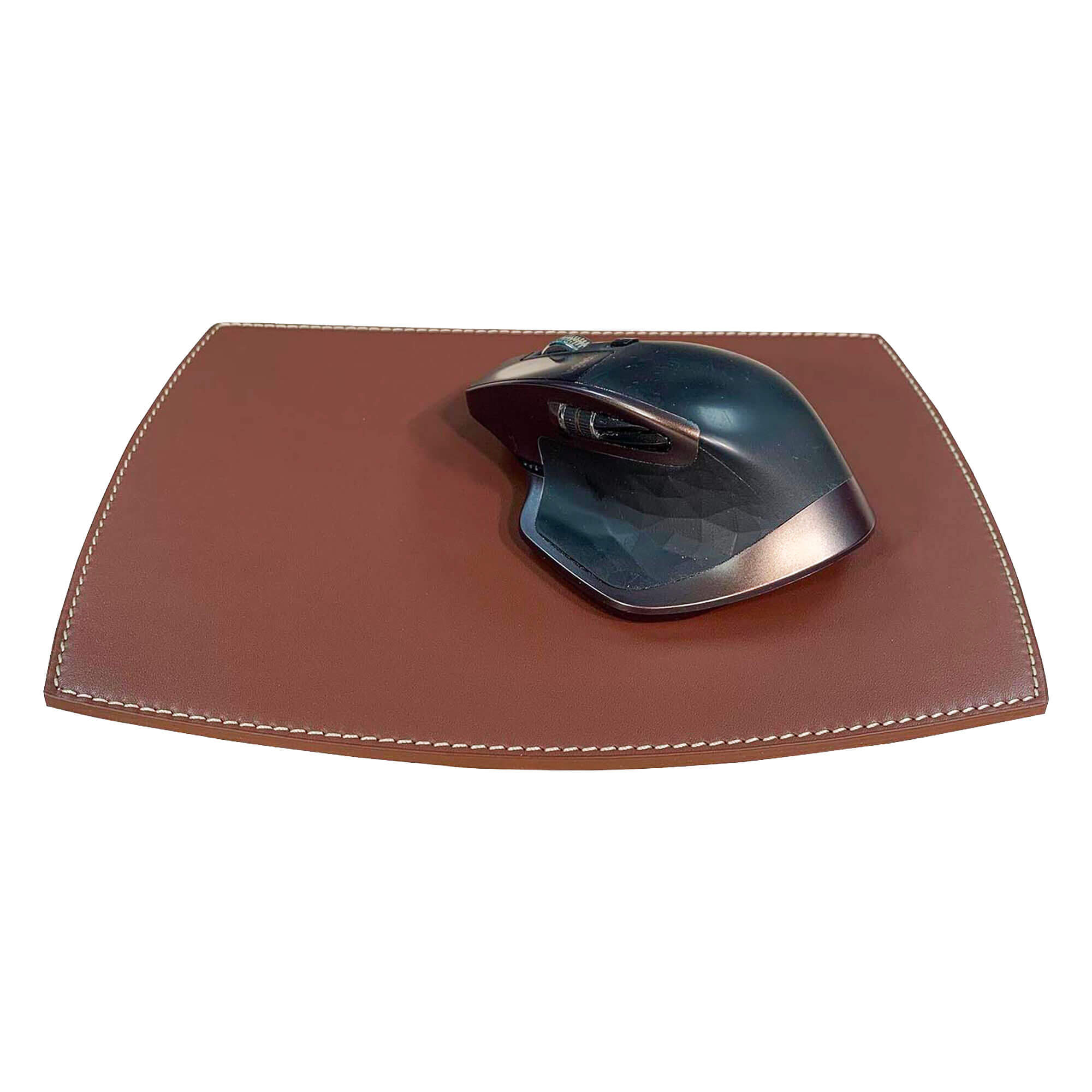 Rustic Brown Leather Mouse Pad