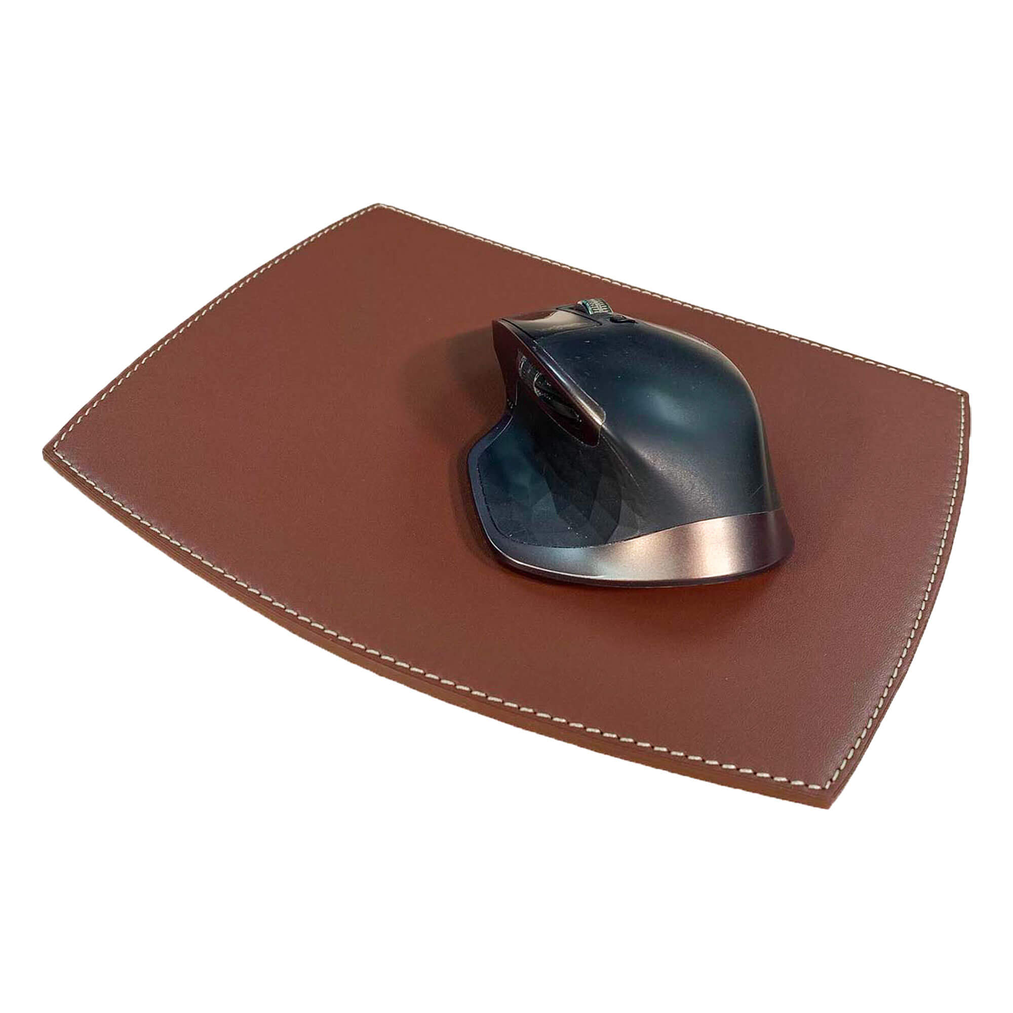 Rustic Brown Leather Mouse Pad