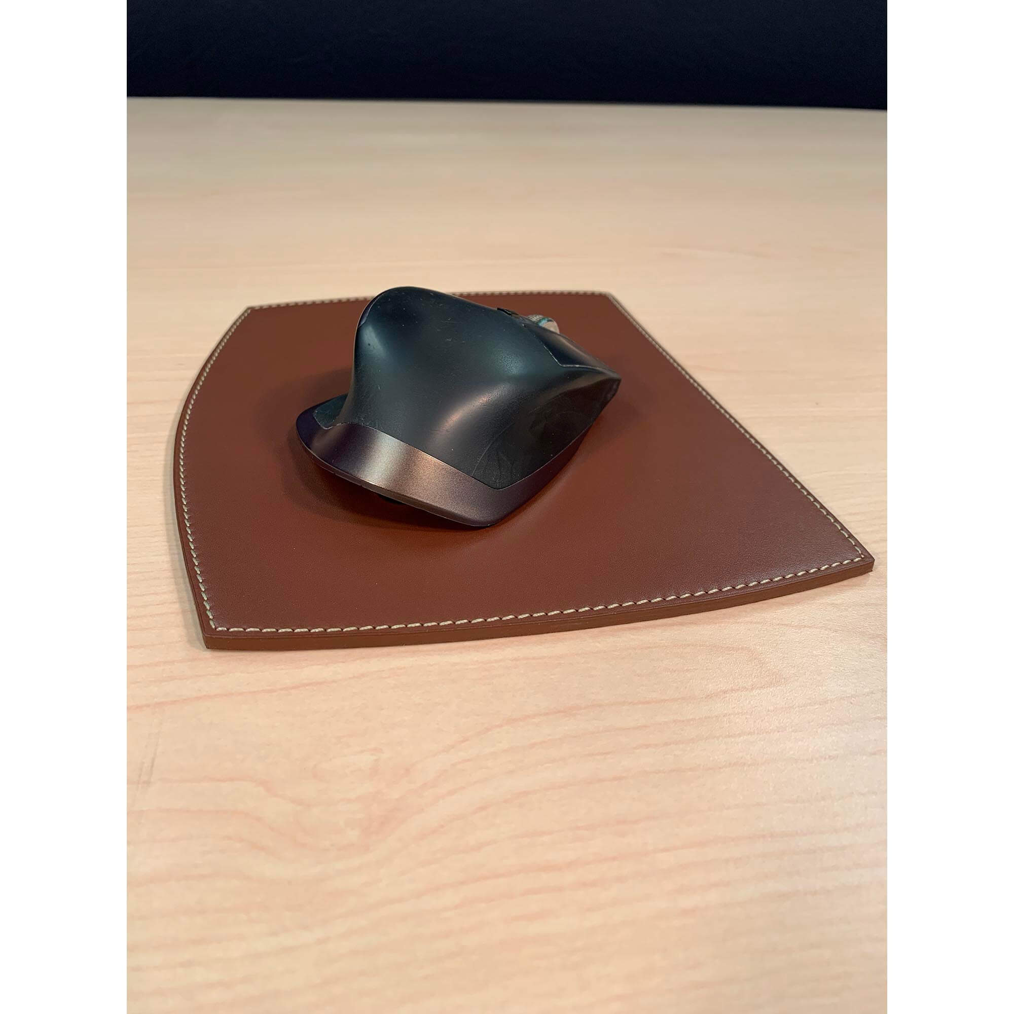 Rustic Brown Leather Mouse Pad