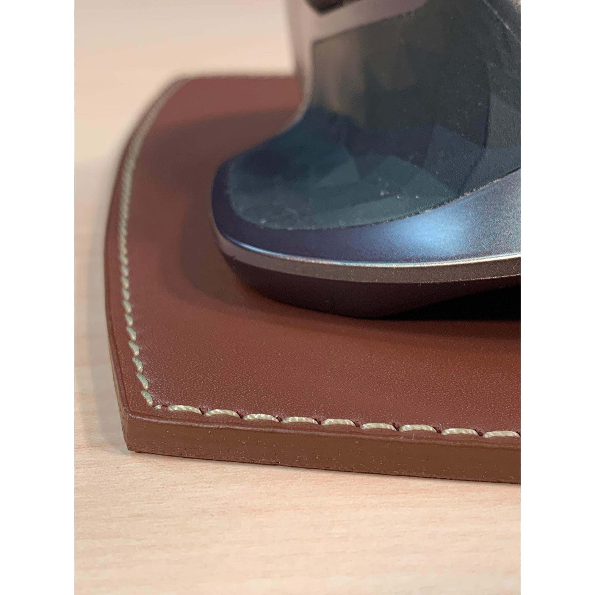 Rustic Brown Leather Mouse Pad