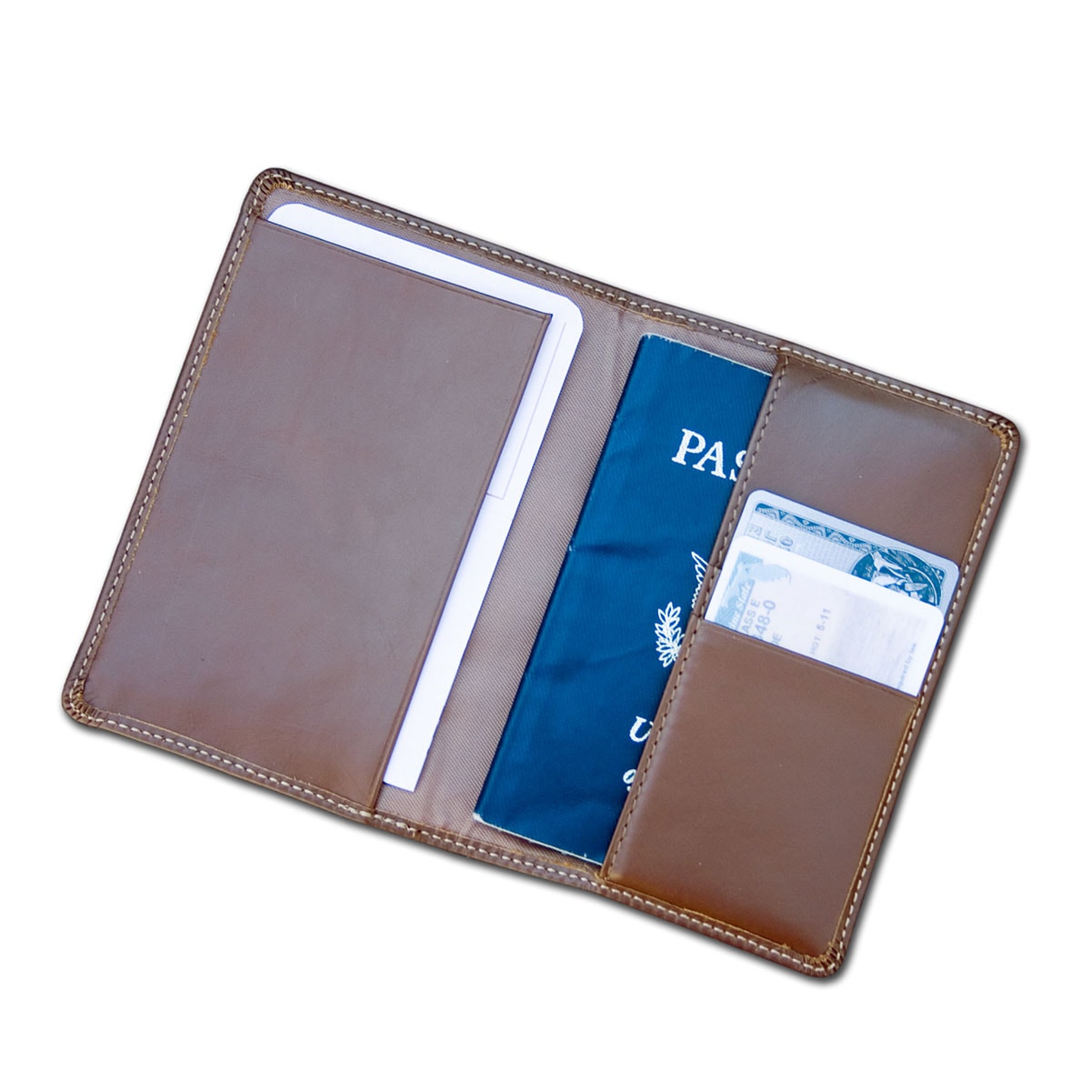 Rustic Brown Leather Passport Holder