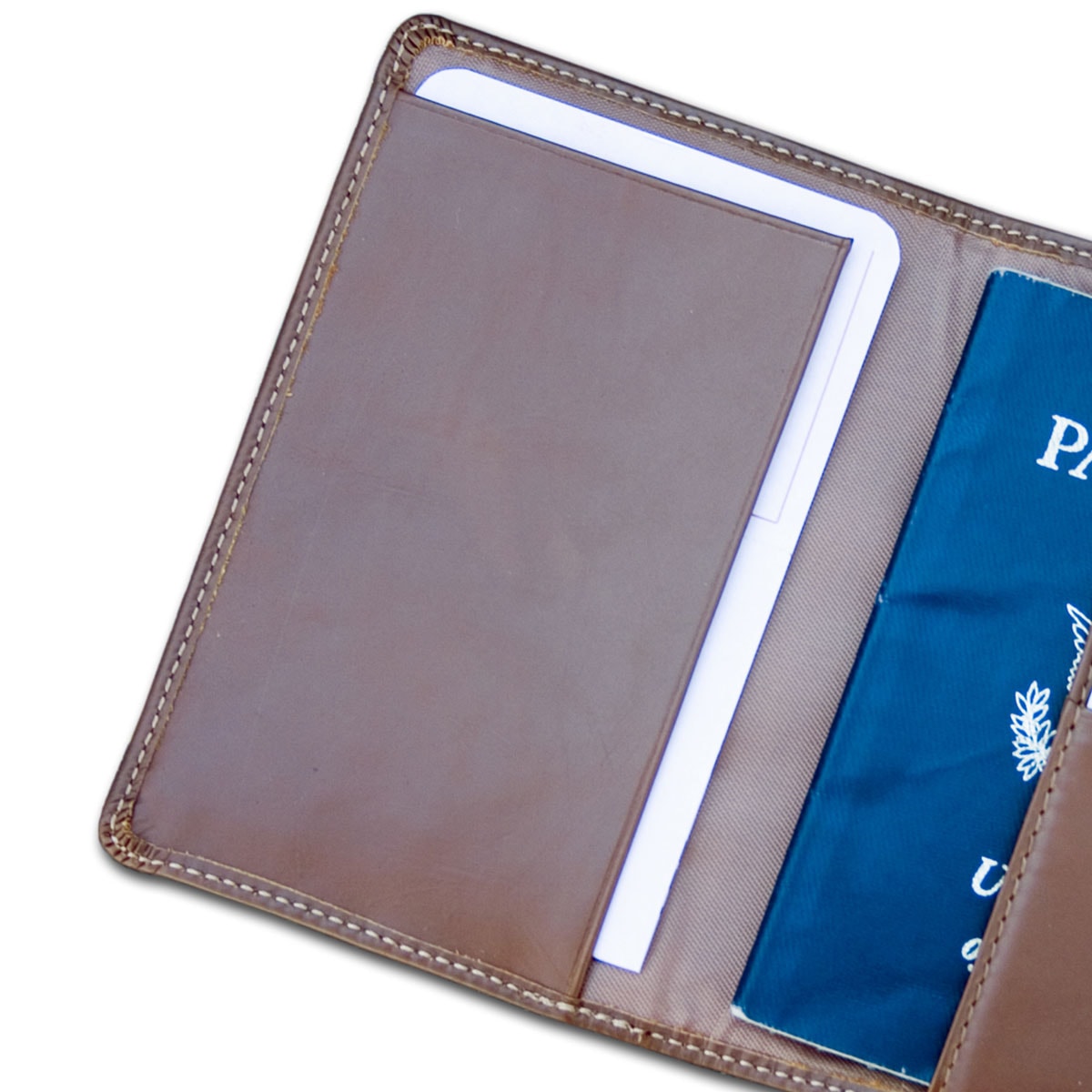 Rustic Brown Leather Passport Holder