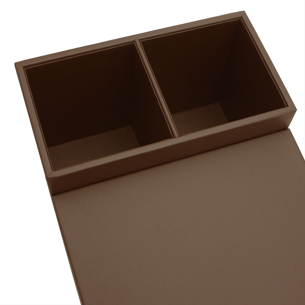 Chocolate Brown Leatherette Coffee Condiment Organizer