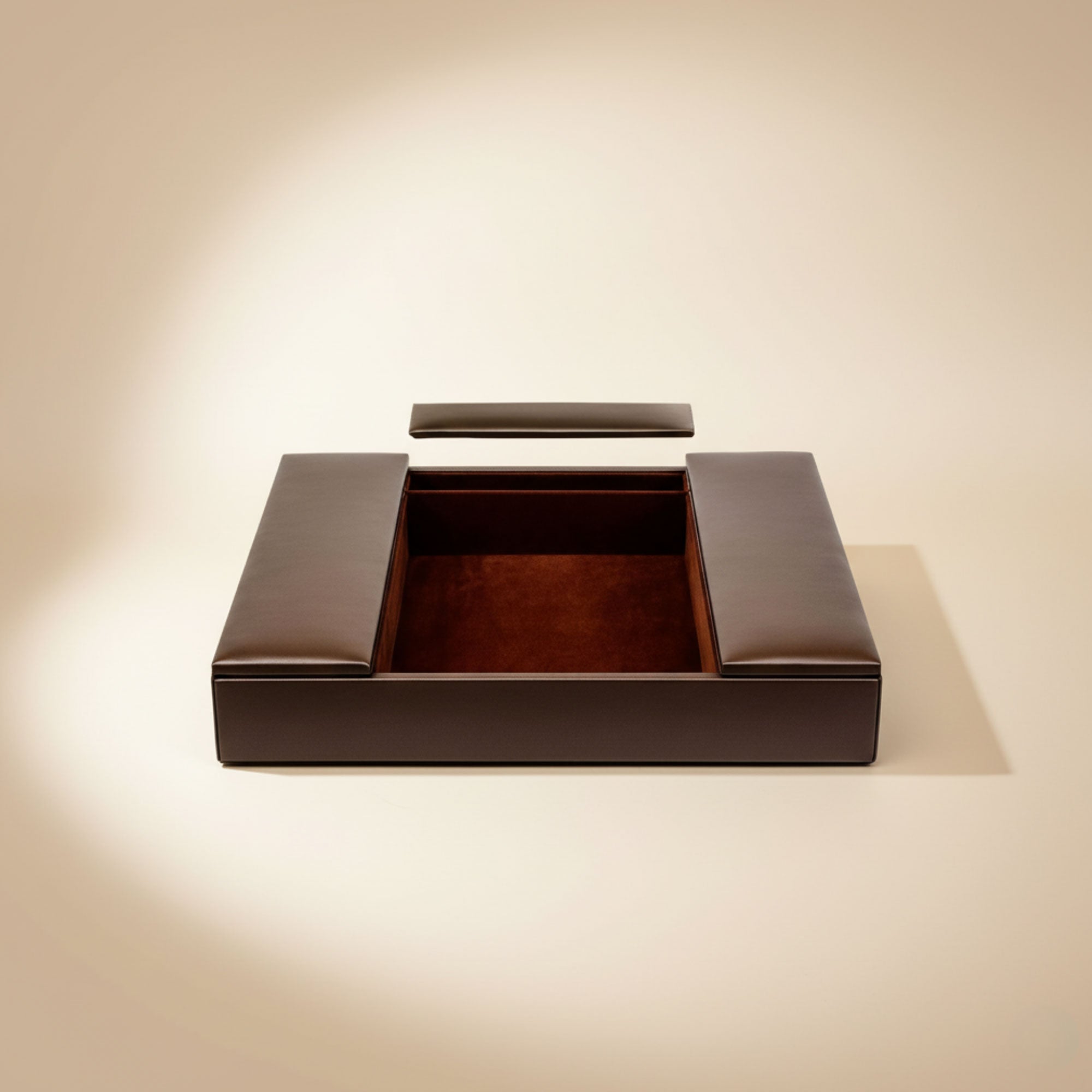 Chocolate Brown Leatherette Enhanced Conference Room Organizer