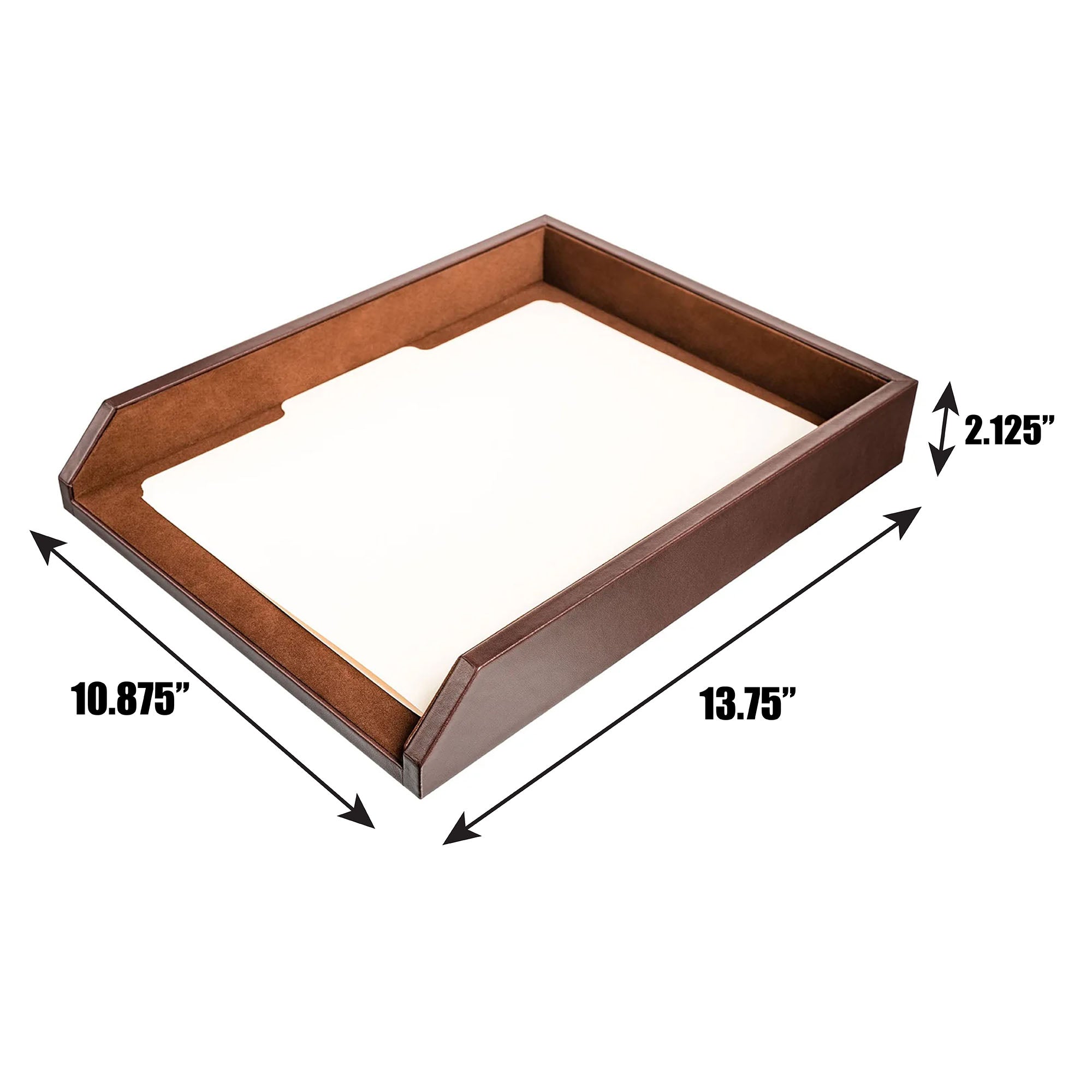 Chocolate Brown Leather Letter Tray