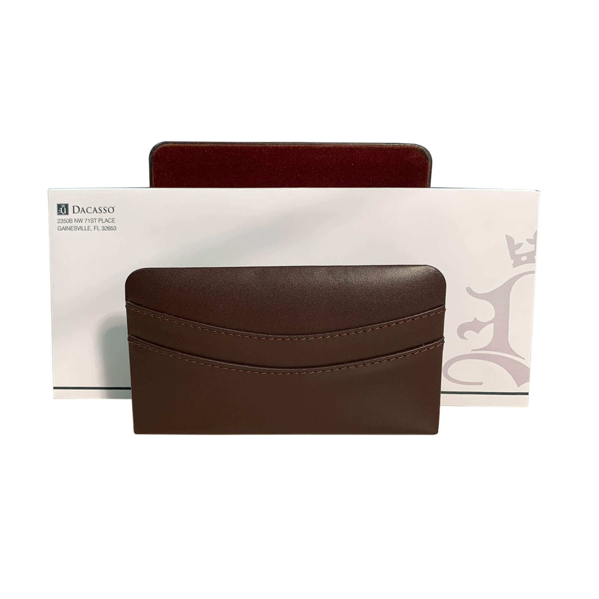 Chocolate Brown Leather Letter Holder