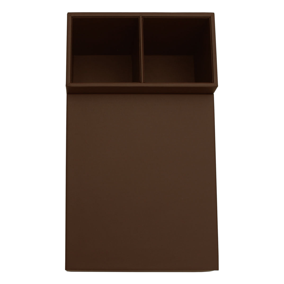 Chocolate Brown Leather Coffee Condiment Organizer