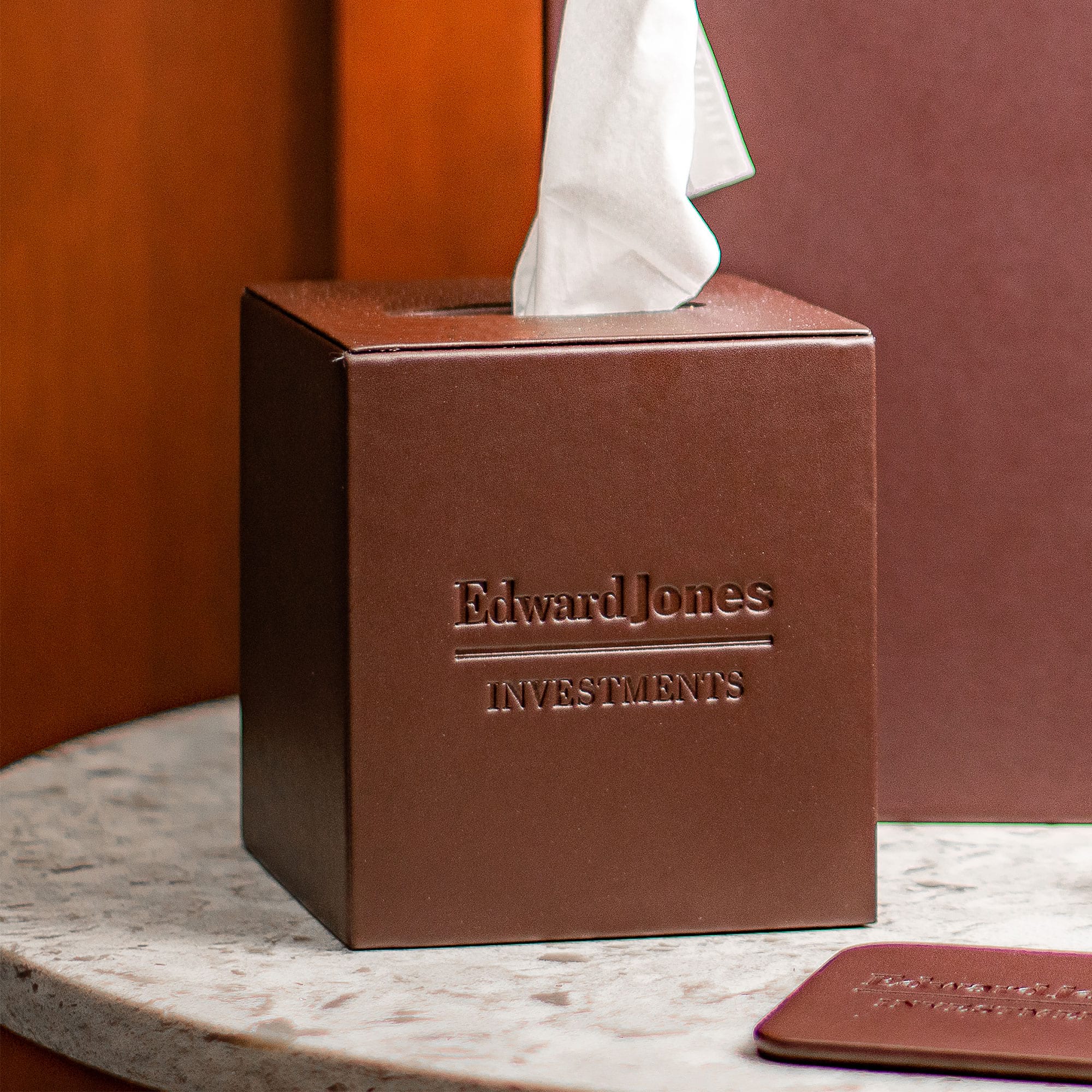 Chocolate Brown Leather Tissue Box Cover